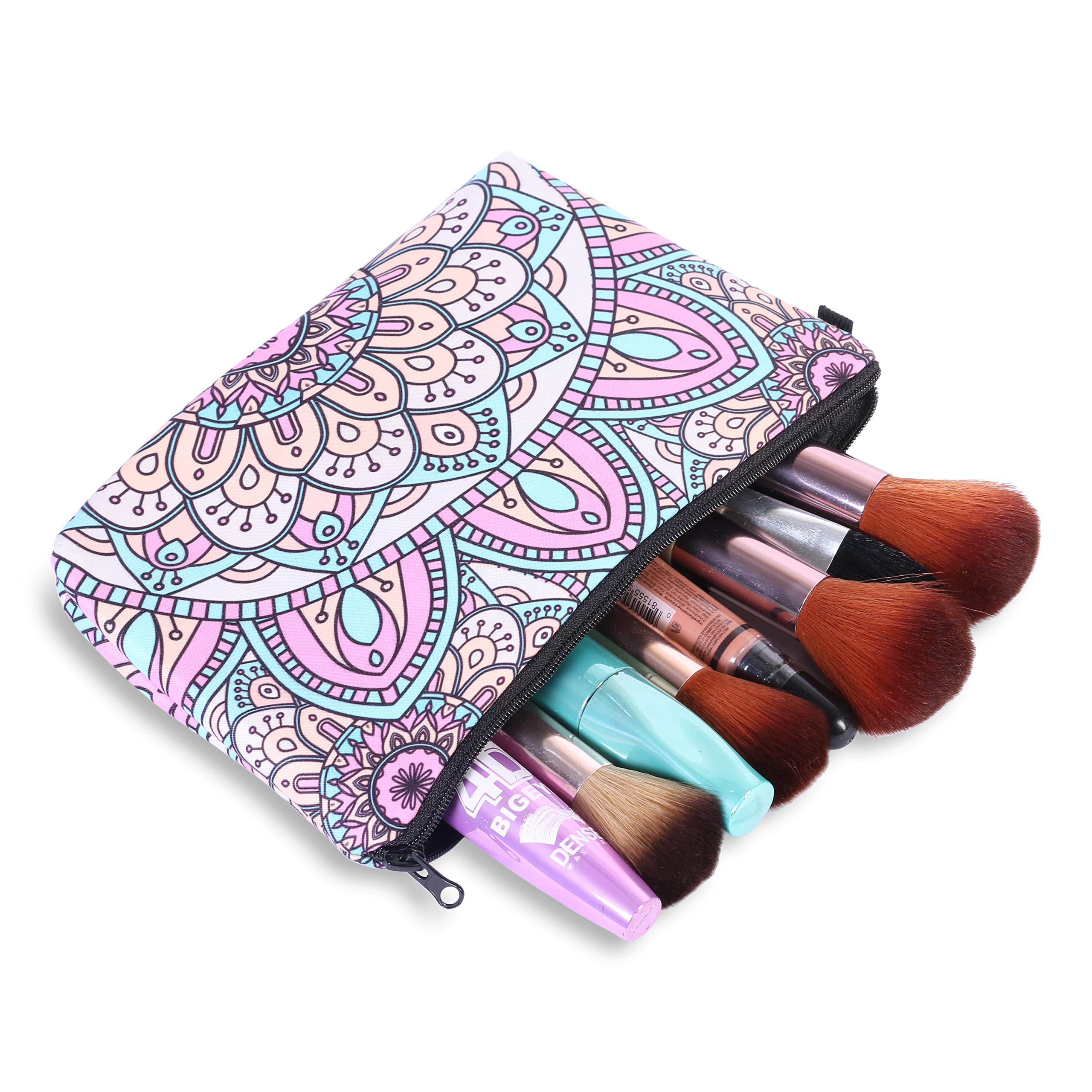 Xelvix Small Makeup Bags for Women & Girls - Cute Travel Cosmetic Pouch & Toiletry Organizer (2 Compartments, Multicolor) - Perfect for Travel, Gym, and Daily Essentials Storage