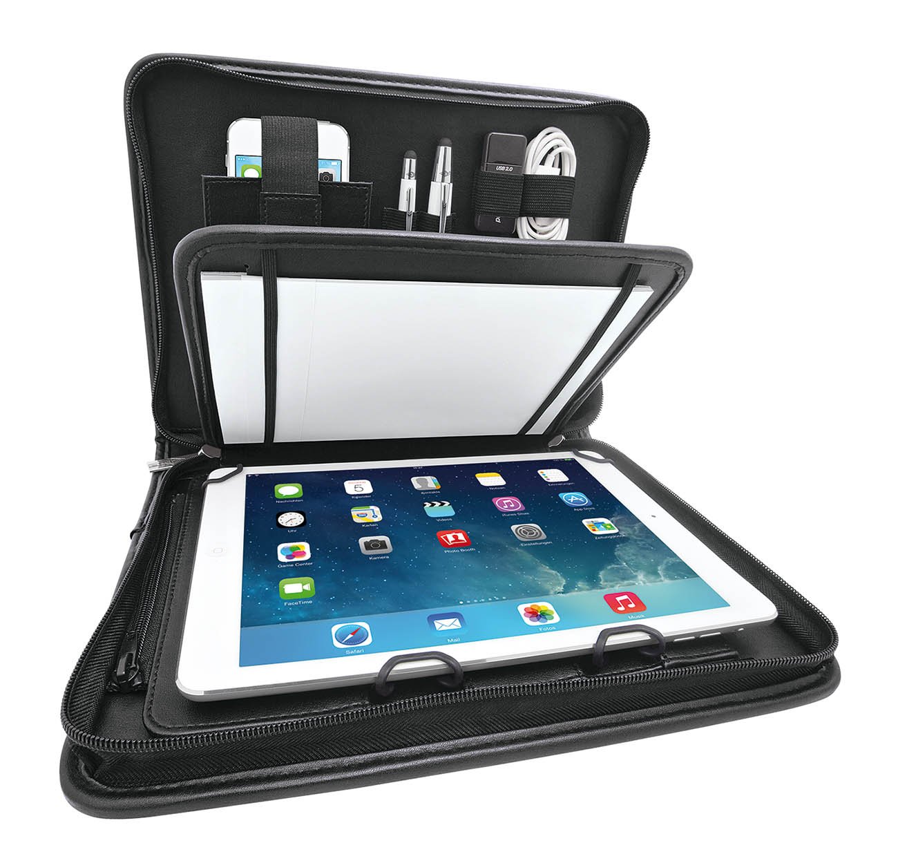 Elegance A5 Tablet Organizer with Universal Holder - Fits 9.7 to 10.5 Inch iPad, Samsung Galaxy Tab | Perfect for Office, School & Travel Document Storage