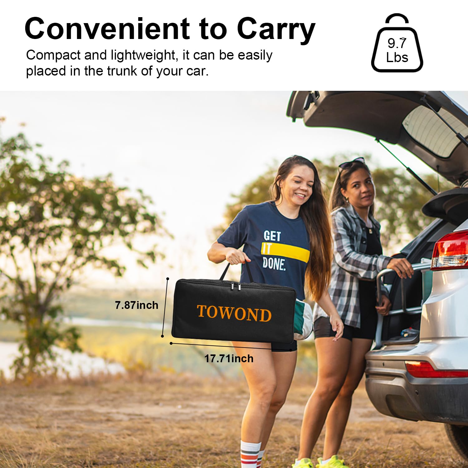 TOWOND 120 Inch Portable Projector Screen with Stand - 16:9 HD 4K Wrinkle-Free Outdoor Movie Screen with Black Backing & Carry Bag for Backyard, Indoor Home Theater and Camping Movie Nights