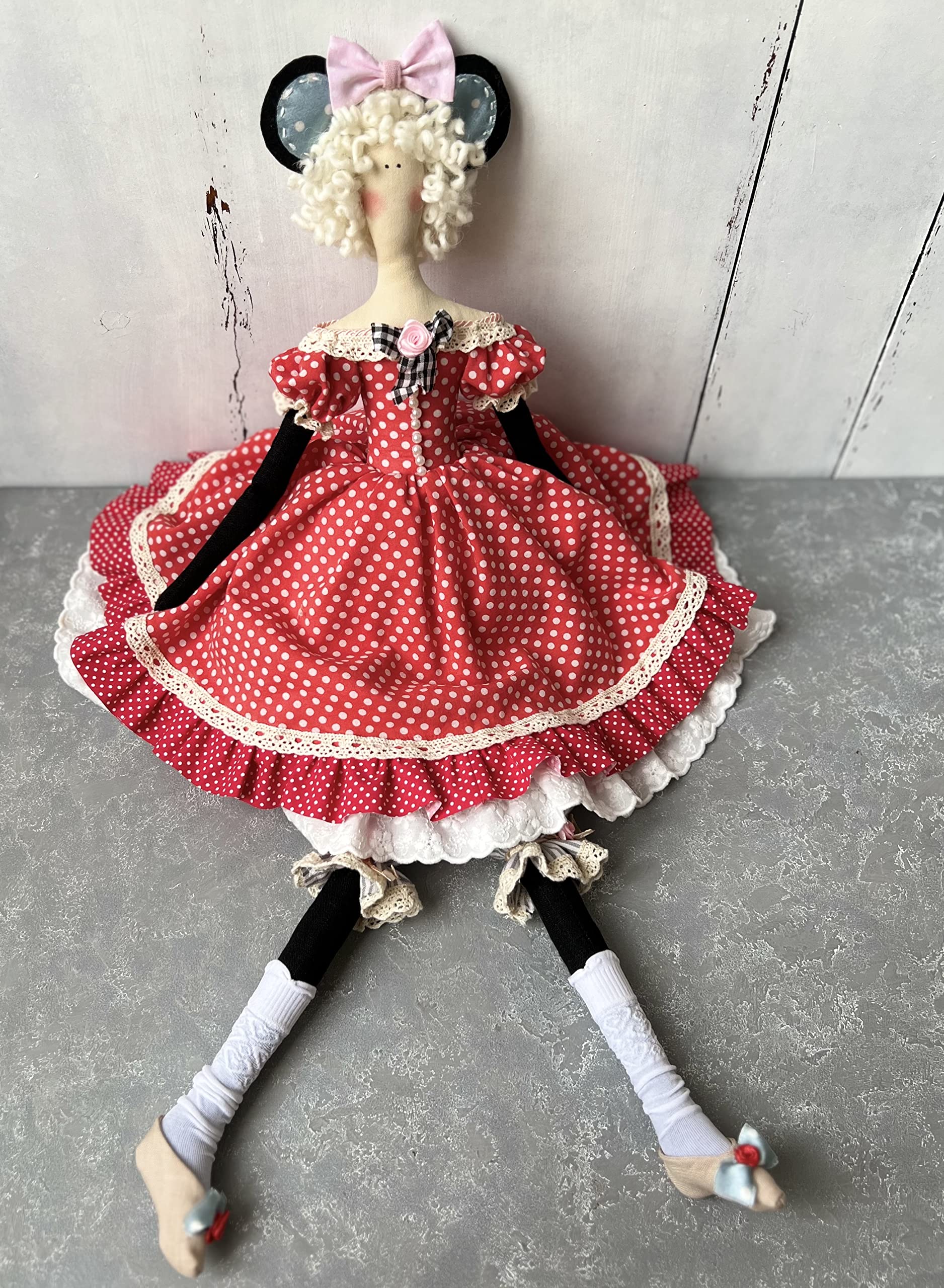 Romantic Tilda Doll Girl Mouse - Perfect for Nursery Decor