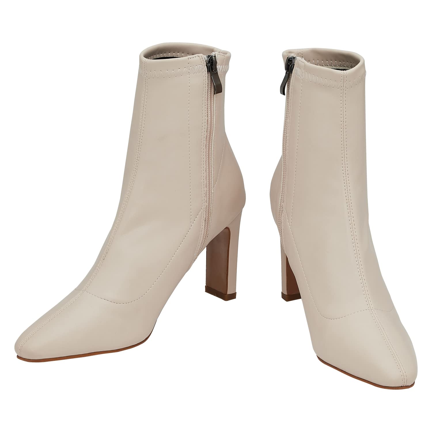 C.Paravano Women's Ankle Boots - Pointed Toe High Heel Booties with Side Zip | Stylish Stiletto Heel Dress Boots for Women | Perfect for Office, Party & Night Out