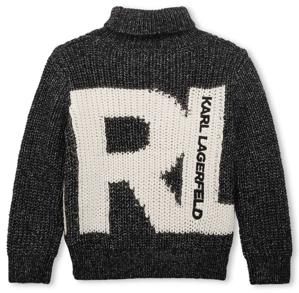 KARL LAGERFELD Knitted Sweater for Kids (8-16 Years) - Soft Cotton Pullover for Boys & Girls - Perfect for School, Playdates & Family Outings