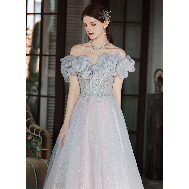 Elegant Off Shoulder Long Prom Dress A-Line Evening Gown for Women - Perfect for Formal Events, Weddings & Special Occasions