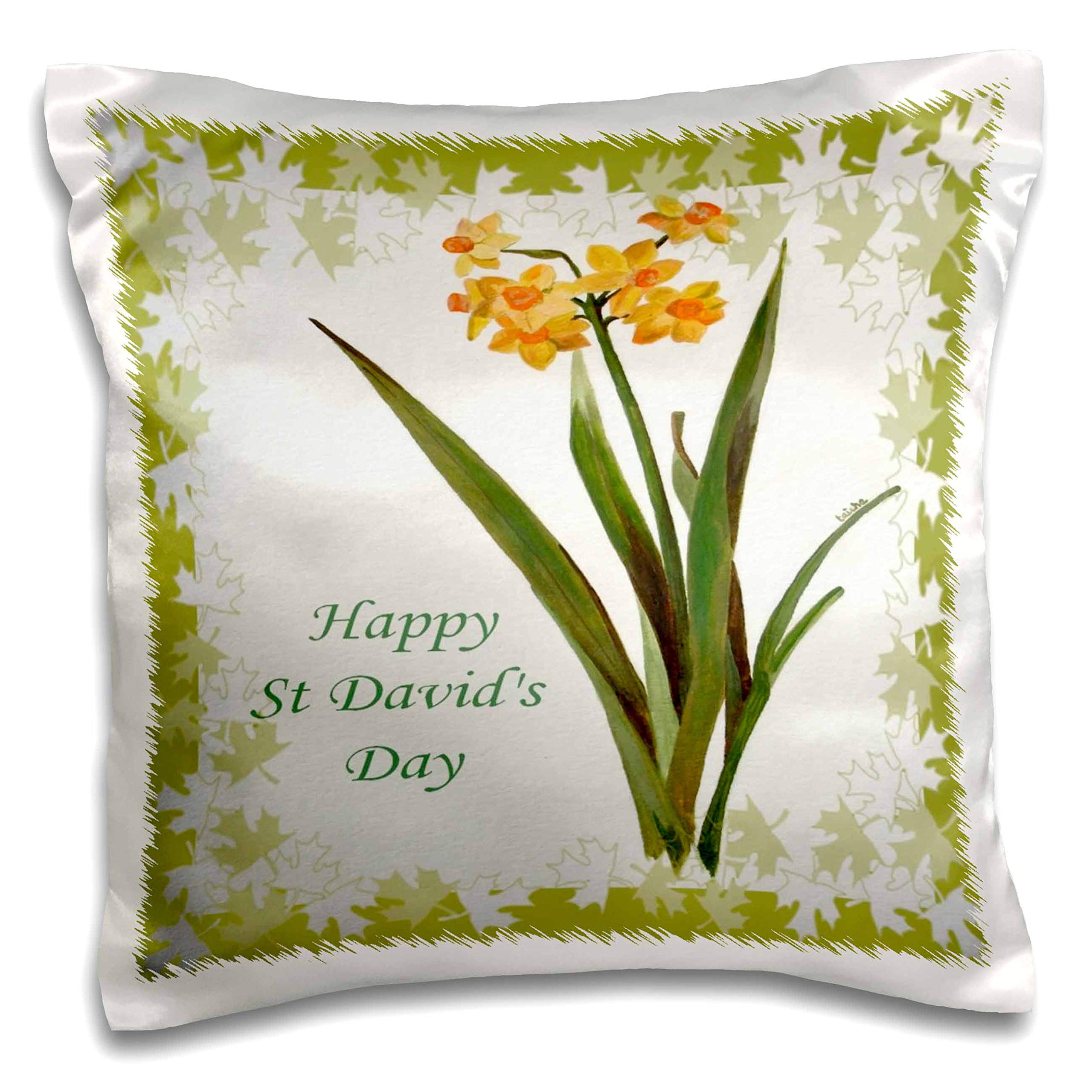 3D Printed Happy Bunch of Narcissus Daffodils Floral Pillow Case - White Home Decor for St. David's Day, Spring Living Room & Bedroom Accent