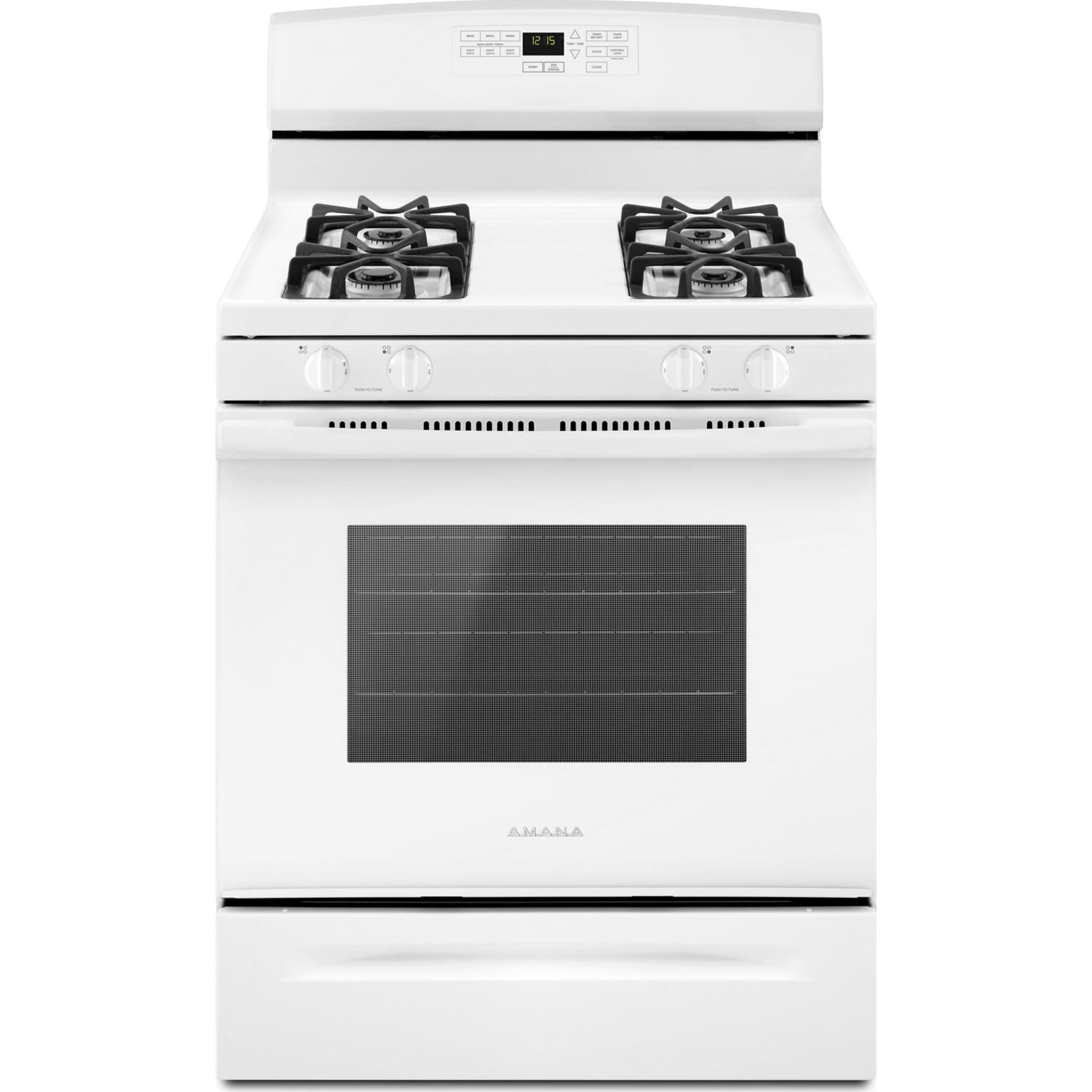 Amana AGR6603SFW 30 Inch Gas Range - White | 5 Burner Stove with Convection Oven | Perfect for Home Kitchen & Restaurant Cooking
