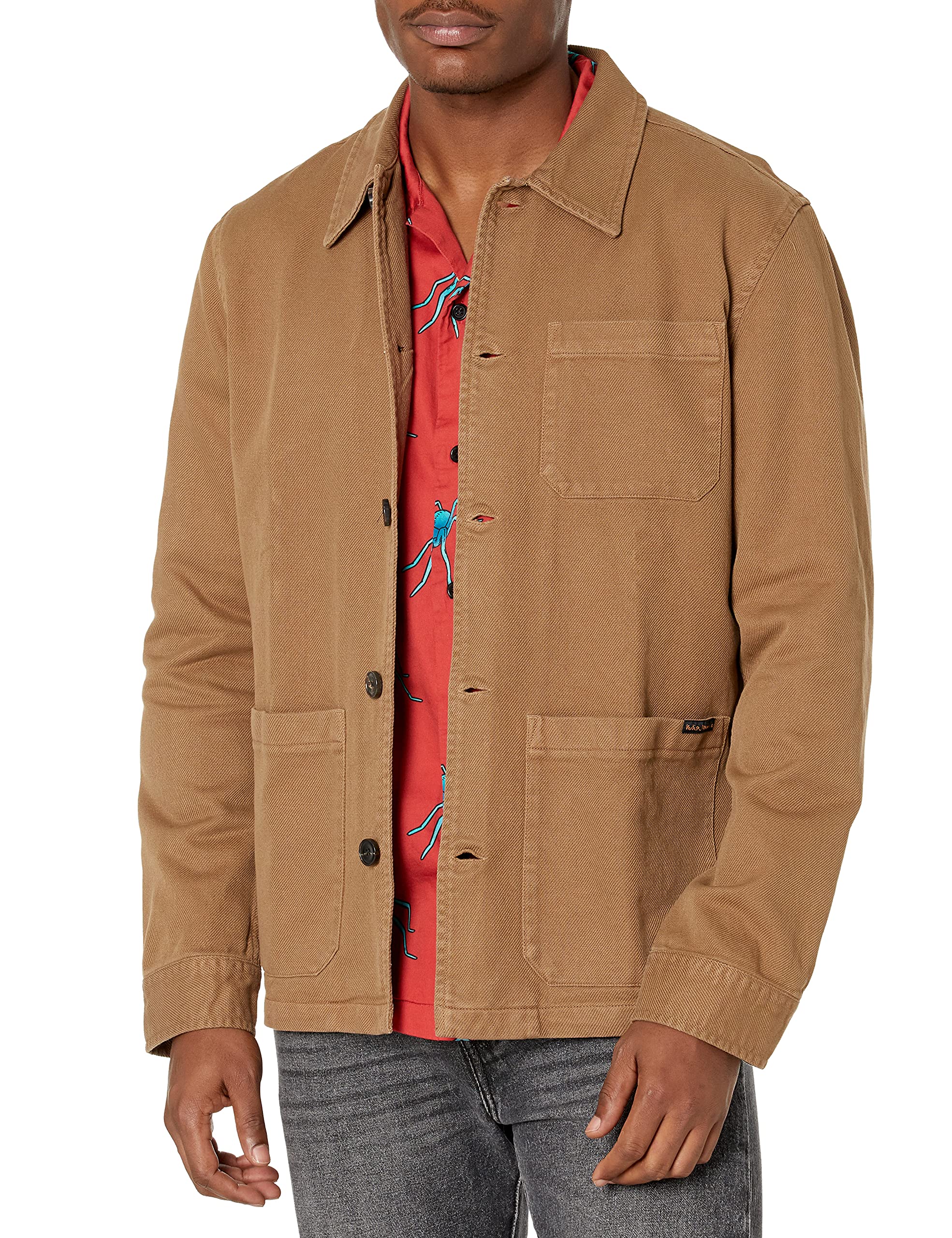 Nudie Jeans Men's Barney Worker Jacket - Durable Denim Jacket for Men | Casual & Workwear Style | Perfect for Outdoor Activities & Everyday Wear