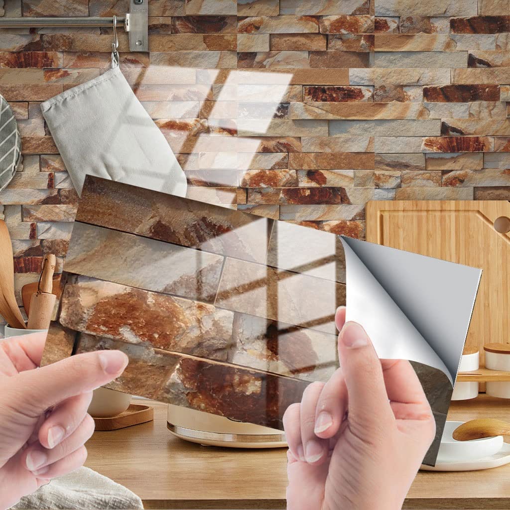 Premium Crystal Tile Stickers - Self-Adhesive, Wear-Resistant Floor & Wall Decals for Home Renovation | Oil-Proof Kitchen Backsplash & Bathroom Decor | Easy Peel & Stick Application for DIY Home Improvement