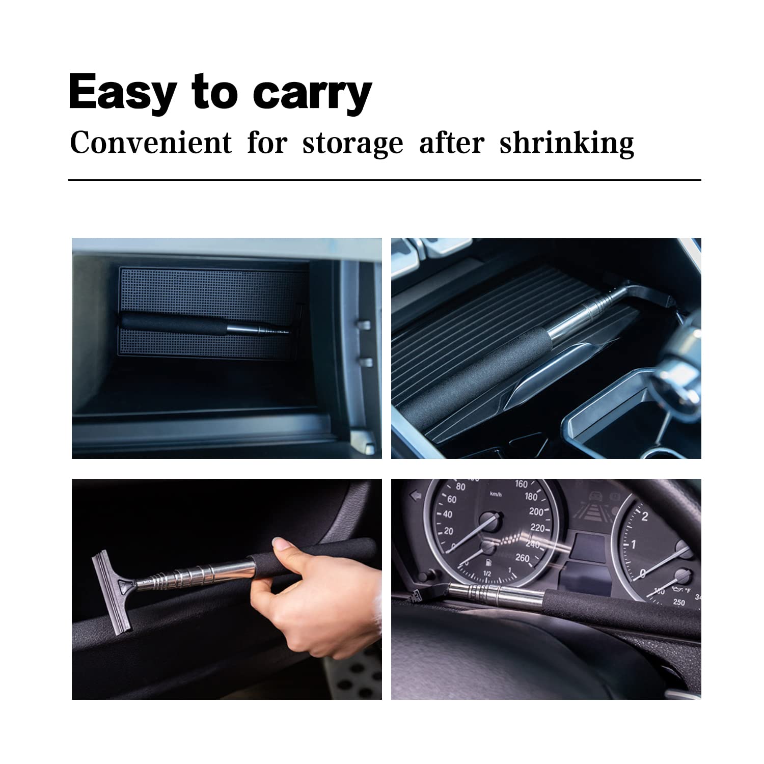 Jeseny 2-Pack Car Rearview Mirror Wiper - Telescopic 98cm Long Handle Auto Mirror Squeegee Cleaner for Windshield & Glass (Red) - Perfect for Car Cleaning, Home Windows & Bathroom Mirrors
