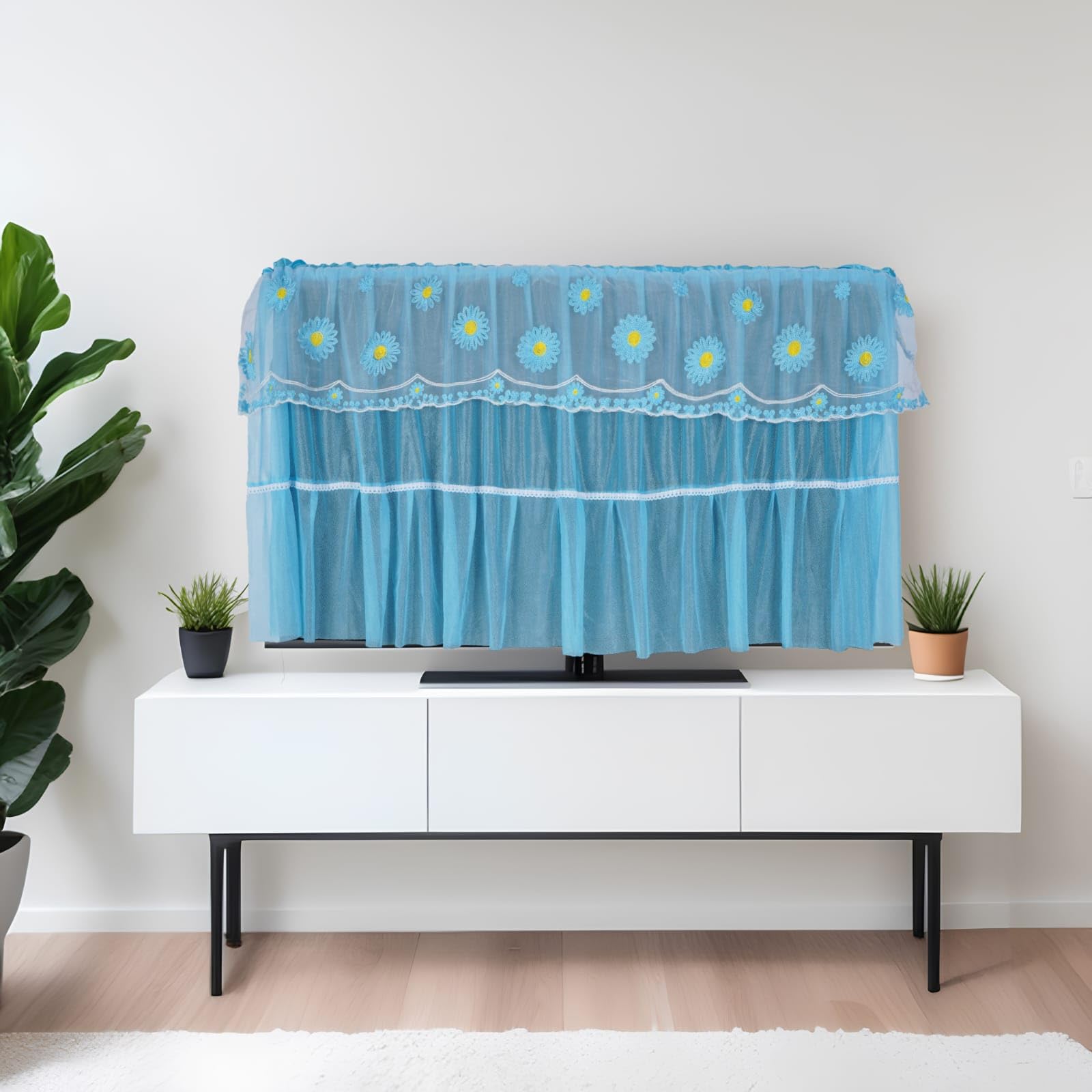 PowerUp Bar - Tempered Glass TV Cover for 28-34 Inch LCD/LED TVs, Anti-Scratch & Shatterproof Screen Protector (Blue) - Perfect for Living Room, Bedroom & Office Wall Mounting