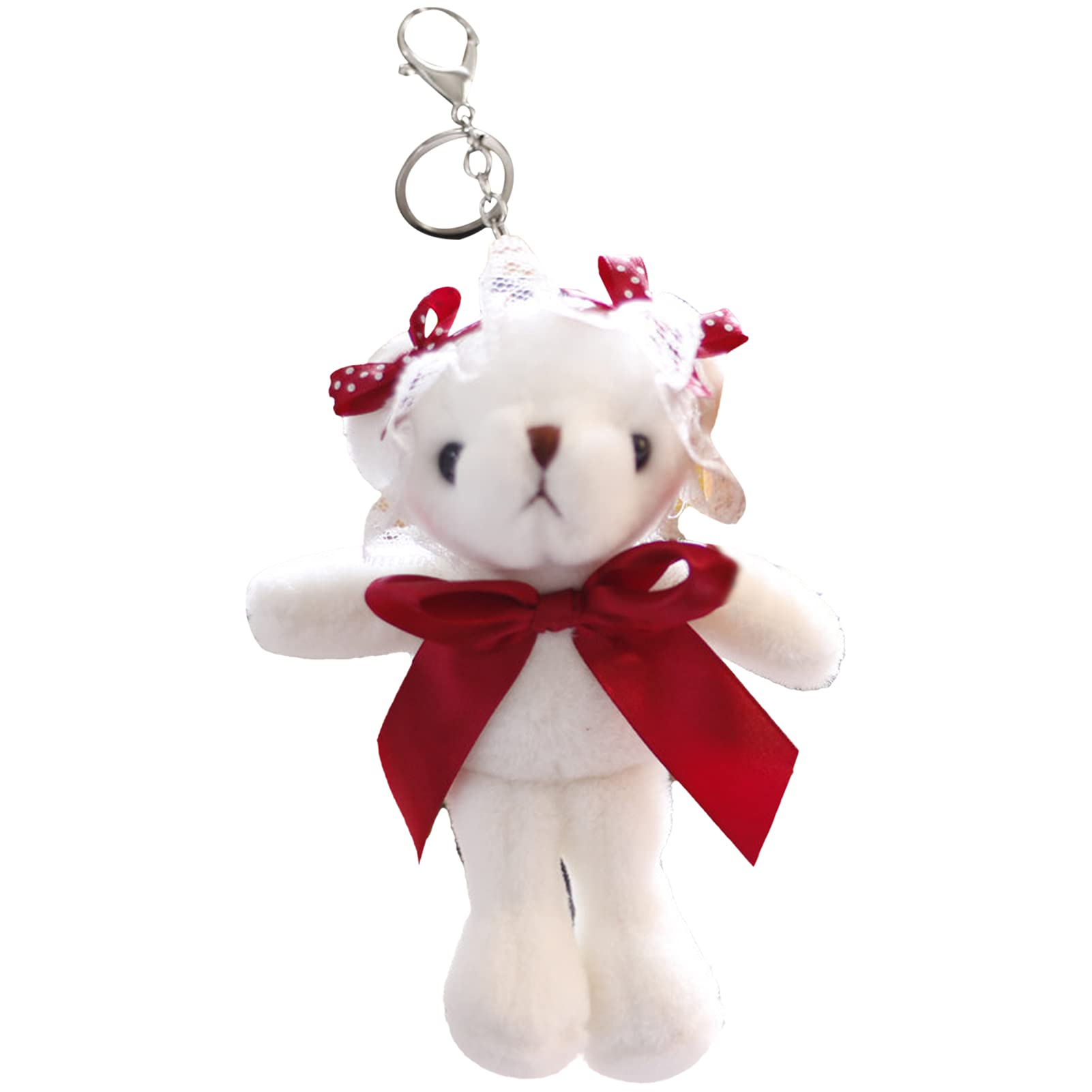 JENPECH Plush Teddy Bear Keychain - Cute Soft Hanging Doll Pendant for Backpacks, Purses, Gifts | Colorful Decorative Accessory for Teens, Kids, School & Travel