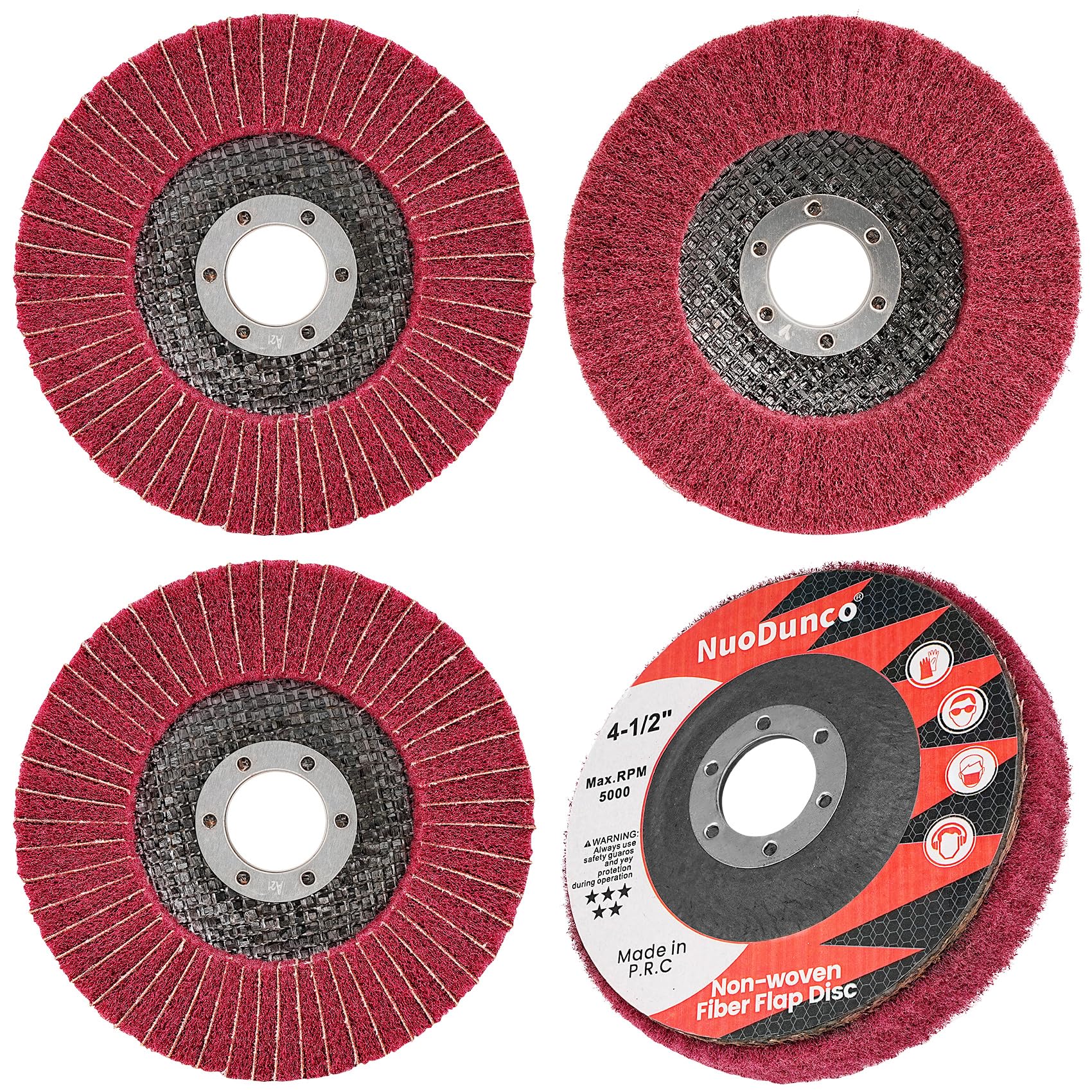 4PCS 4-1/2 Inch Flap Discs for Angle Grinder - 240/320 Grit Surface Conditioning Discs for Metal & Wood - Perfect for Grinding, Polishing, Paint & Rust Removal - Ideal for DIY Projects & Professional Metalworking