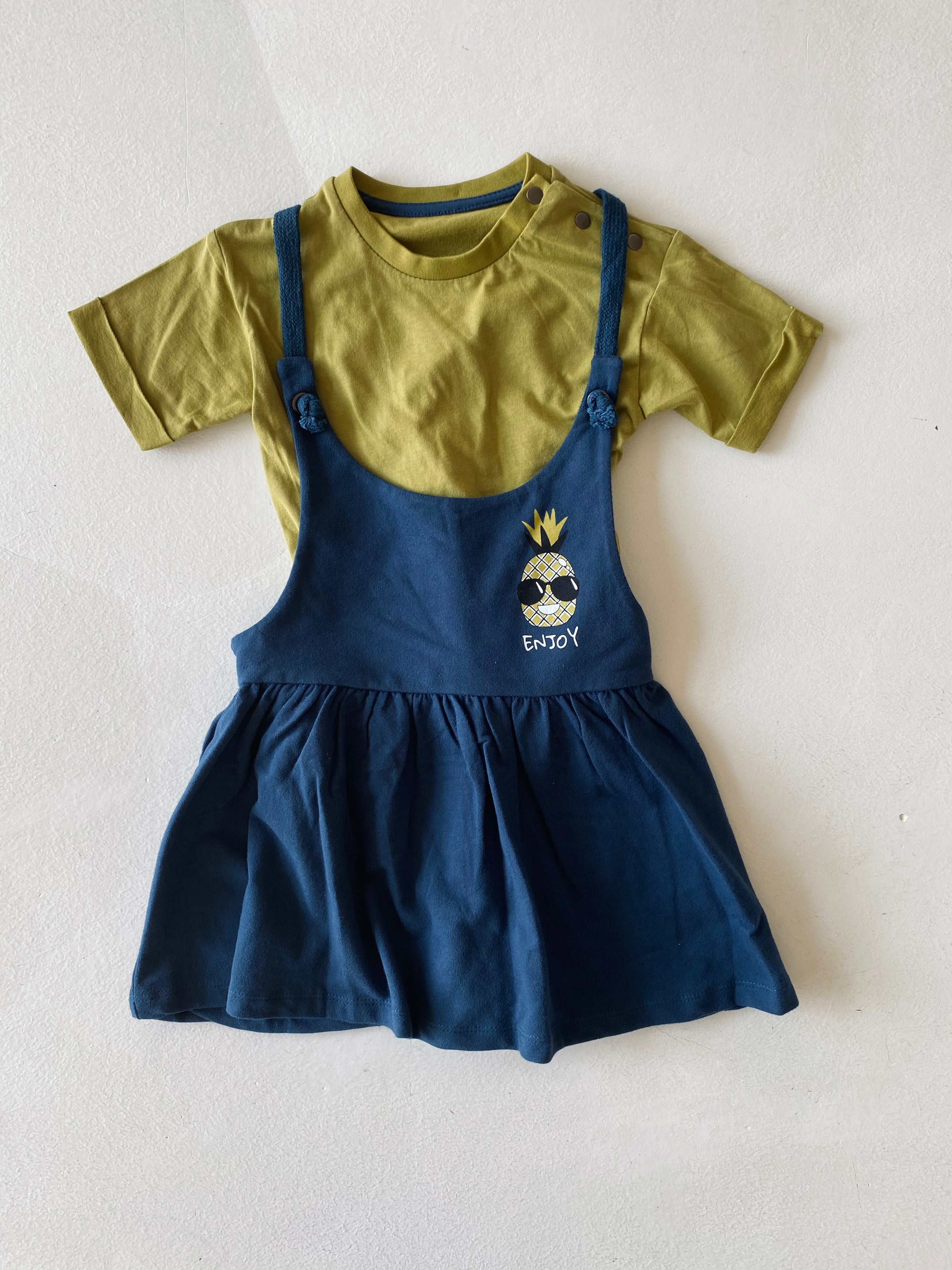 Girls' Romper Dress with T-Shirt Top - Cute & Comfortable Outfit for Playdates, Parties & Everyday Wear