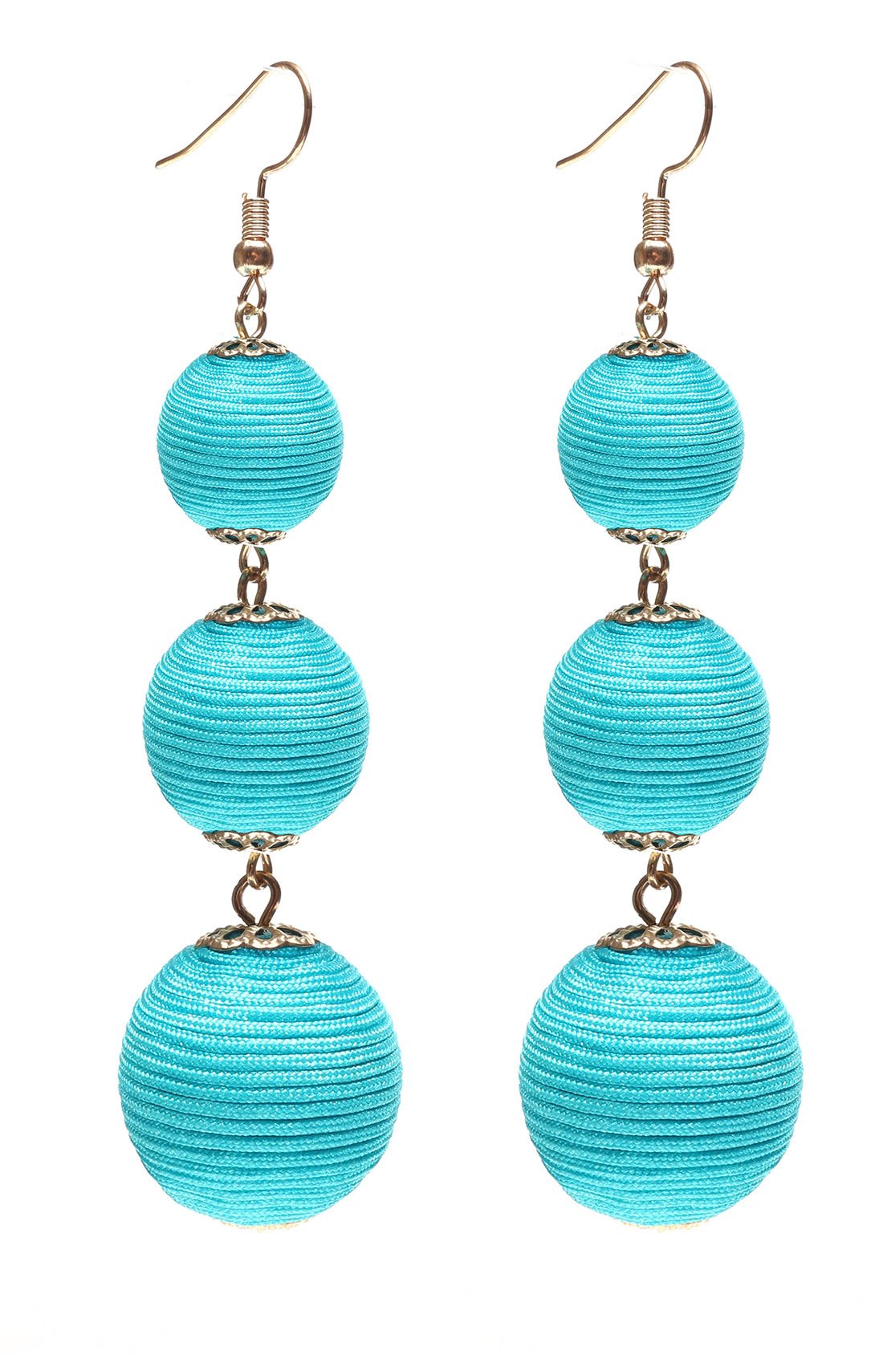 VK Accessories Thread Ball Dangle Earrings - Soriee Drop Earrings with Beaded Ball Design, Perfect for Evening Parties and Formal Events