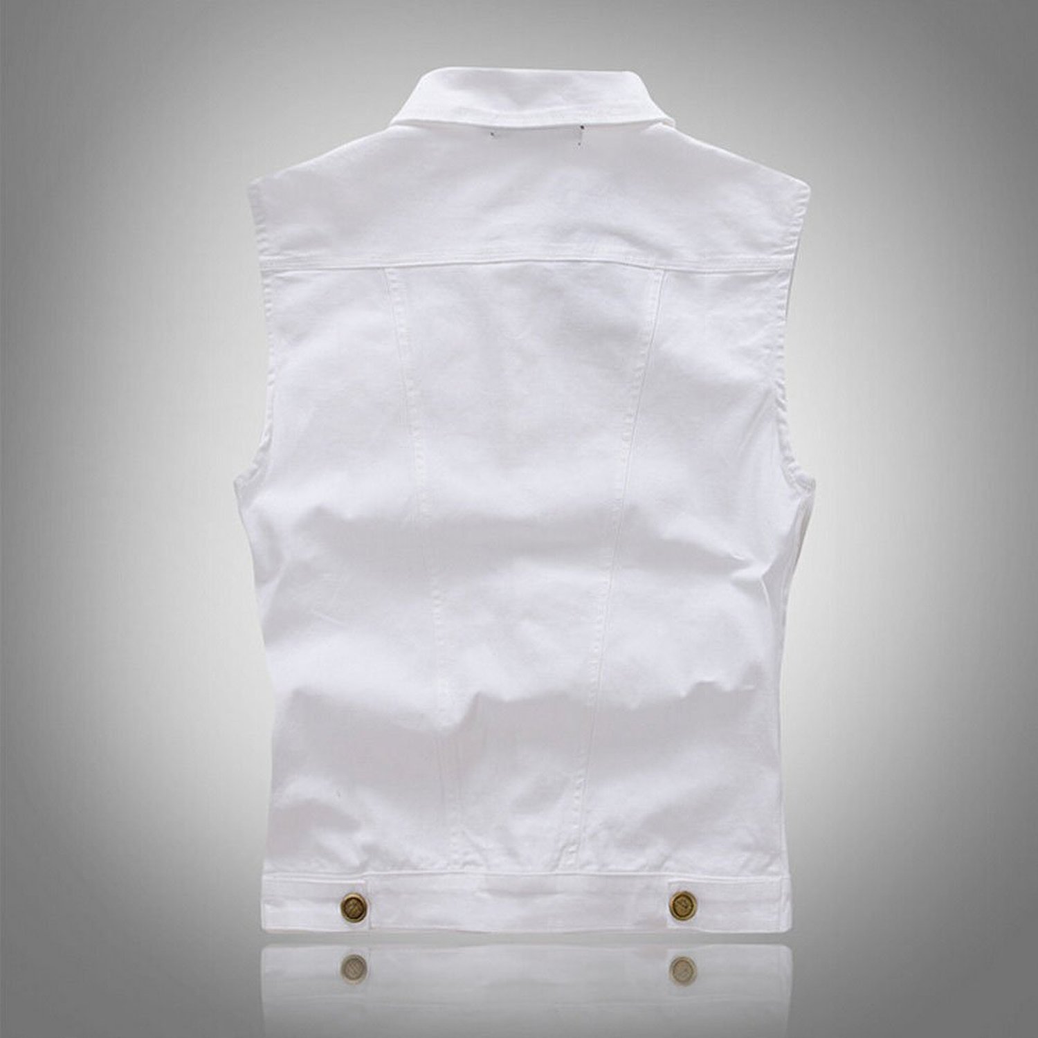 Men's Stylish Denim Vest Jacket - Comfortable & Cool White Outwear (US Size M) | Perfect for Casual Wear, Layering & Outdoor Activities