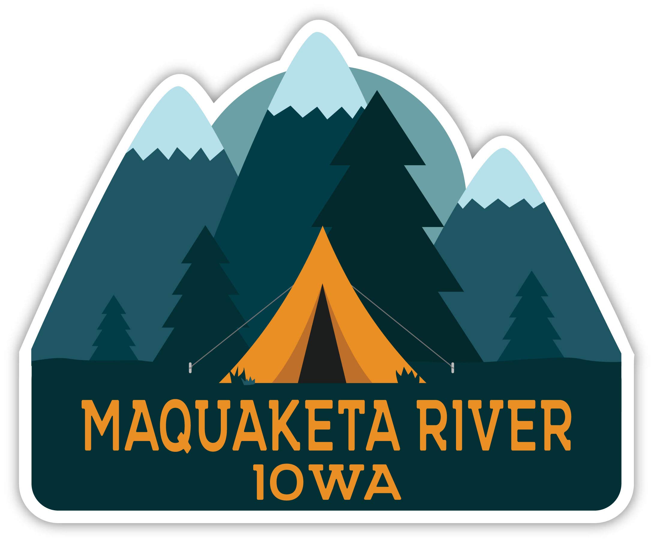 Maquaketa River Iowa 4-Inch Fridge Magnet - Camping Tent Design Souvenir for Travelers & Collectors | Perfect for Refrigerators, Lockers & Office Decor
