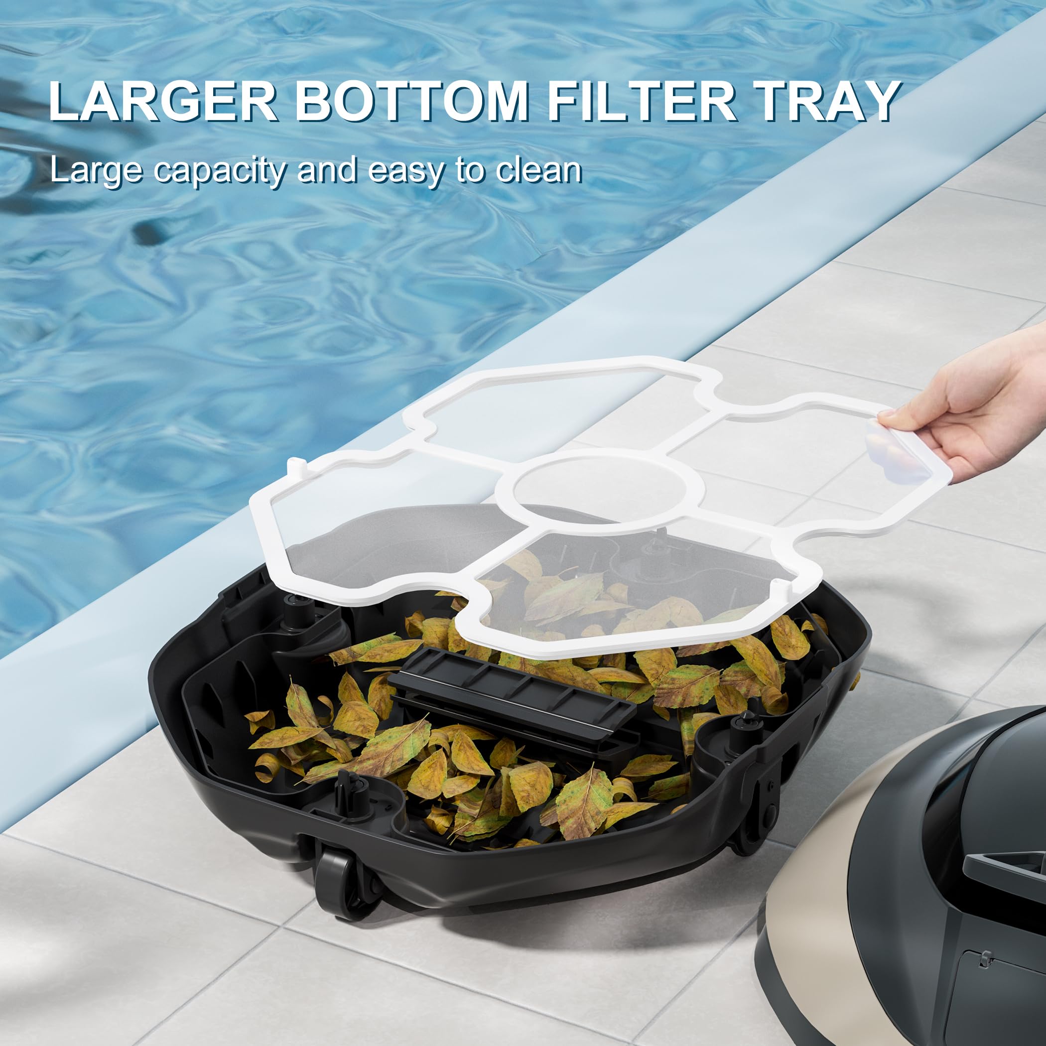 Best Cordless Robotic Pool Cleaner for Above Ground Pools - Powerful Suction & DirtLock Tech, 90 Min Runtime, Covers 850 Sq.Ft, Self-Parking - Perfect for Weekly Pool Maintenance & Seasonal Cleaning