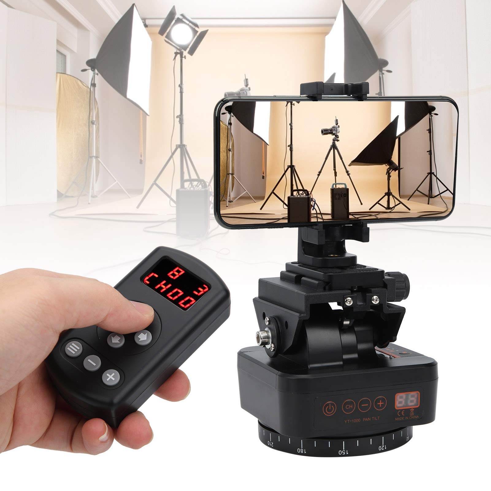 Gaeirt Motorized Tripod Head - 360° Rotating Electric Ball Head for Panoramic Photography | Remote Control Time Lapse Tripod Mount for DSLR, Smartphone & Action Cameras | Perfect for Vlogging, Astrophotography & Travel Videography