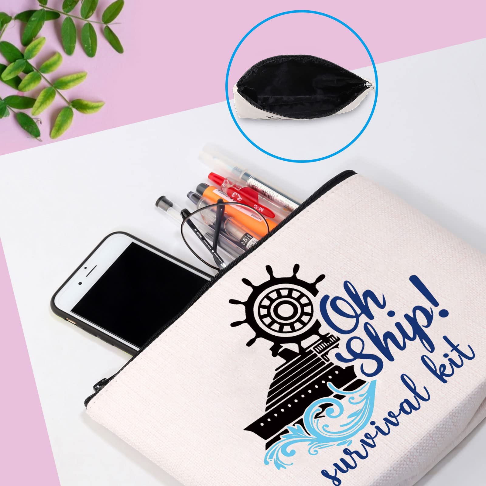 Cruise Vacation Survival Kit - Travel Makeup Bag & Essential Accessories Gift Set for Women | Perfect for Cruise Travel, Beach Getaways & Vacation Packing