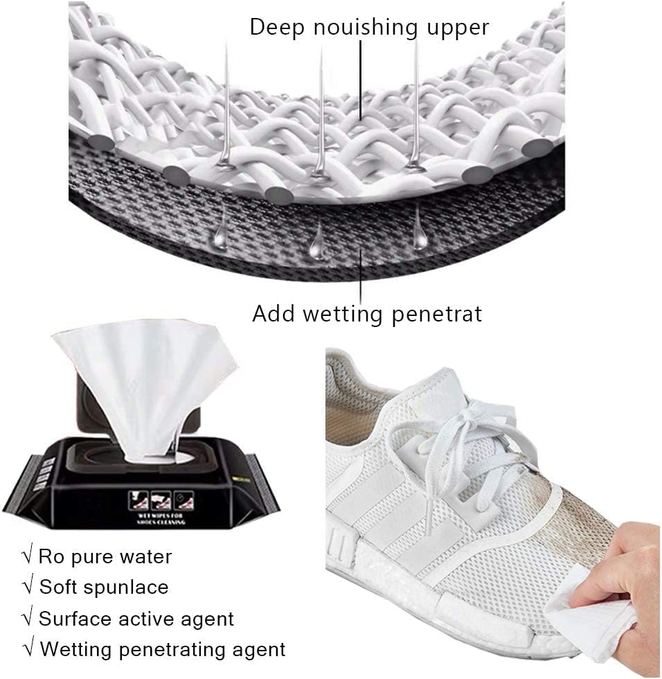 HARRY EMPIRE Sneaker Cleaning Wipes (1 Pack - 80 Count) | Quick Stain & Dirt Remover for Shoes | Reusable White Shoe Wipes for Sneakers, Boots & Athletic Shoes | Perfect for Gym, Travel & Daily Shoe Care
