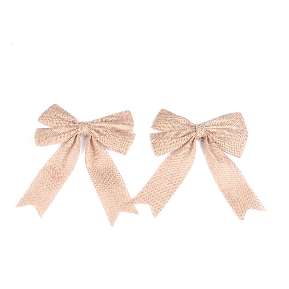 2pcs Handmade Burlap Bows for Christmas Tree Decorations - Red Holiday Bowknot Ribbons for Wreaths, Gifts & Wedding Decor - Perfect for Xmas Tree Toppers, Gift Wrapping & Festive Home Decor