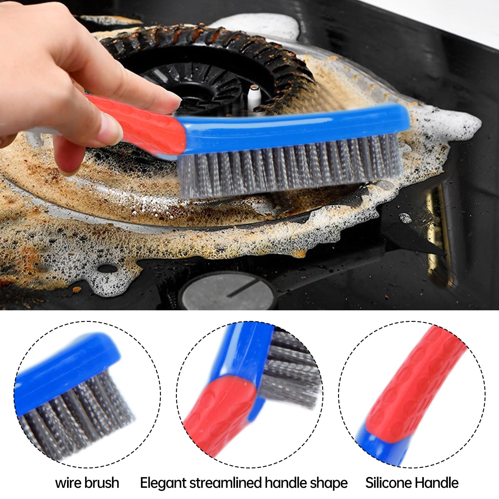 Stainless Steel Wire Brushes for Rust & Paint Removal - Heavy Duty Cleaning & Scrubbing Tools (2 Pack) - Perfect for Metal, Grill, Auto Parts & DIY Projects