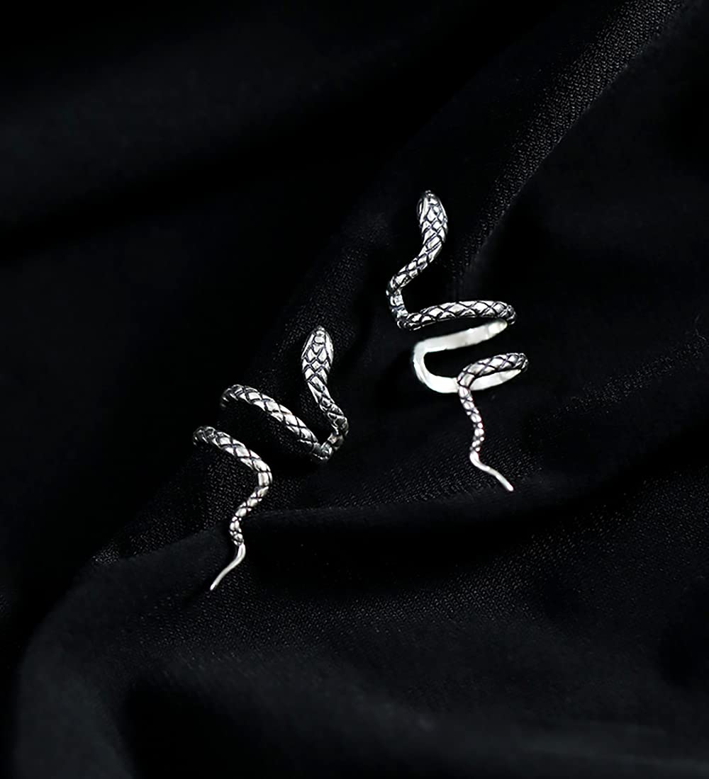 925 Sterling Silver Snake Cuff Earrings for Women & Teens - No Piercing Wrap Around Ear Cuffs - Boho Chic Jewelry for Parties, Concerts & Everyday Wear