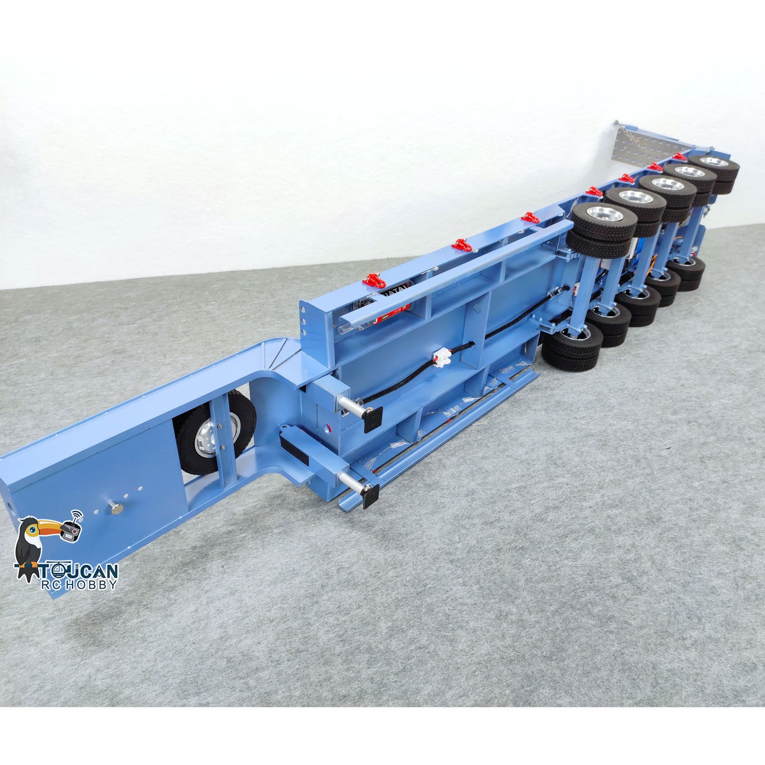 1/14 Scale RC Tractor Truck with 5-Axle Metal Semi Trailer - Remote Control Dump Truck Construction Vehicle for DIY Hobby Models (Pre-Painted) | Perfect for Construction Site Play, RC Car Racing & Collectible Displays