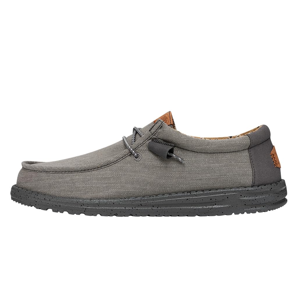 Hey Dude Men's Wally Canvas Loafers - Comfortable Lightweight Slip-On Shoes for Men | Perfect for Casual Wear, Travel & Everyday Comfort