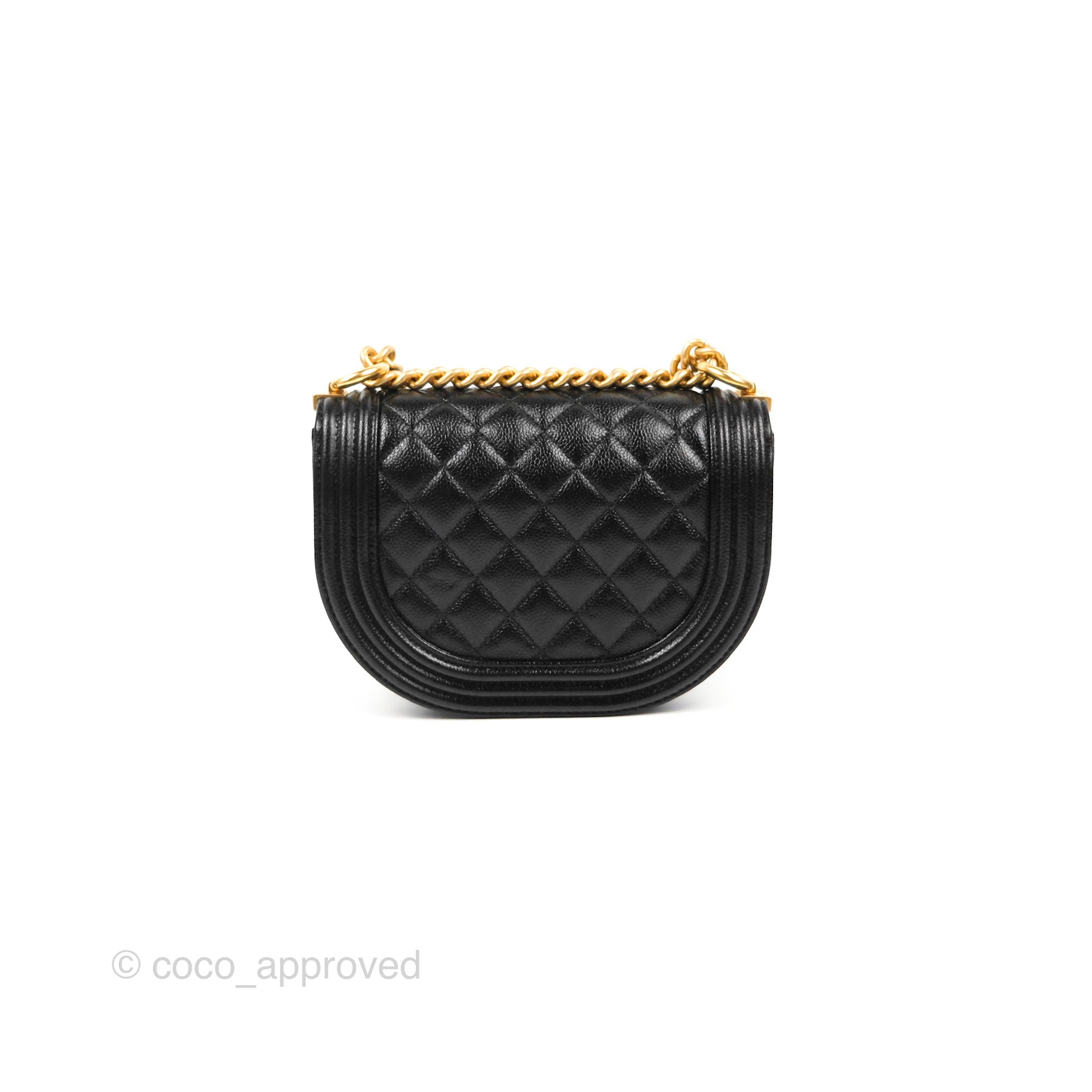 Chanel Boy Messenger Bag Black Caviar Leather with Aged Gold Hardware - Luxury Crossbody Bag for Women, Perfect for Work, Travel & Evening Events