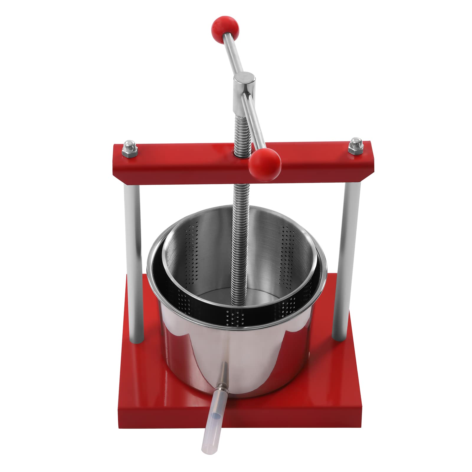 Stainless Steel 1.6 Gallon Fruit Wine Press - Manual Juice Maker for Apples, Grapes, Berries & Vegetables | 100% Natural Juice Extraction | Perfect for Cider, Olive Oil & Homemade Wine Making | Ideal for Home Brewing, Farm Use & DIY Juice Production
