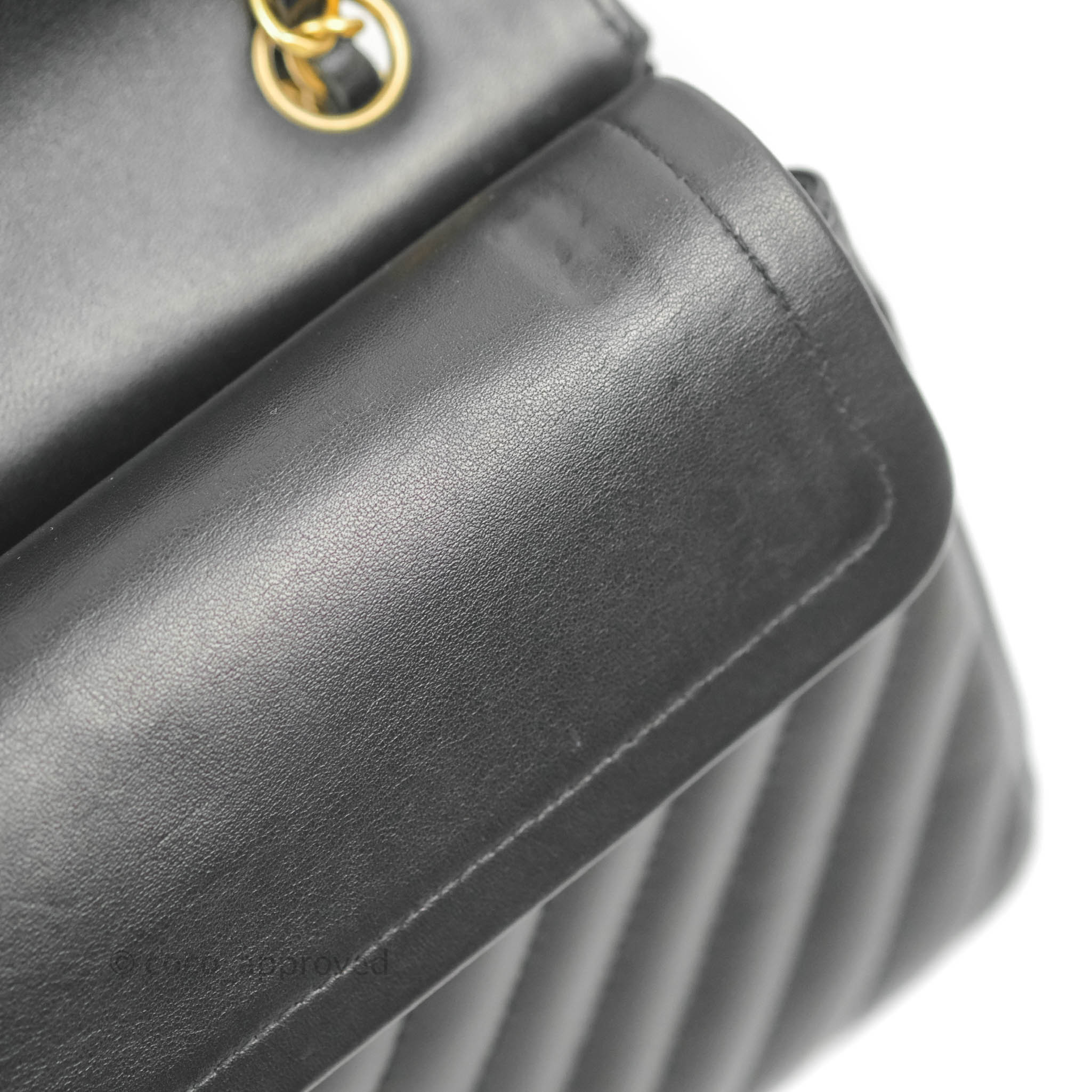 Chanel Classic Chevron Small Medium Double Flap Bag Black Lambskin Leather with Gold Hardware - Luxury Crossbody Purse for Women, Perfect for Date Night & Special Occasions