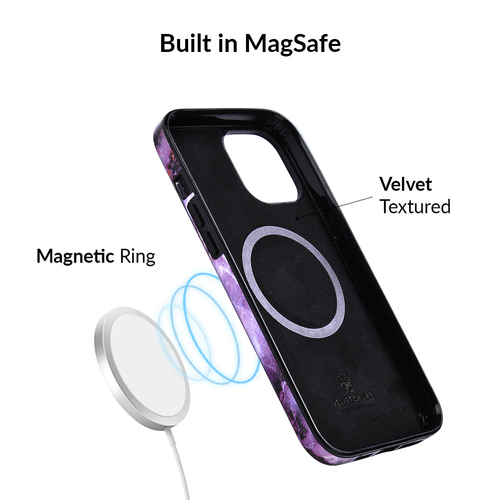 Premium Purple Stone Marble iPhone Case - Elegant & Durable Protective Cover for iPhone [Model Numbers] - Perfect for Work, Travel & Everyday Use