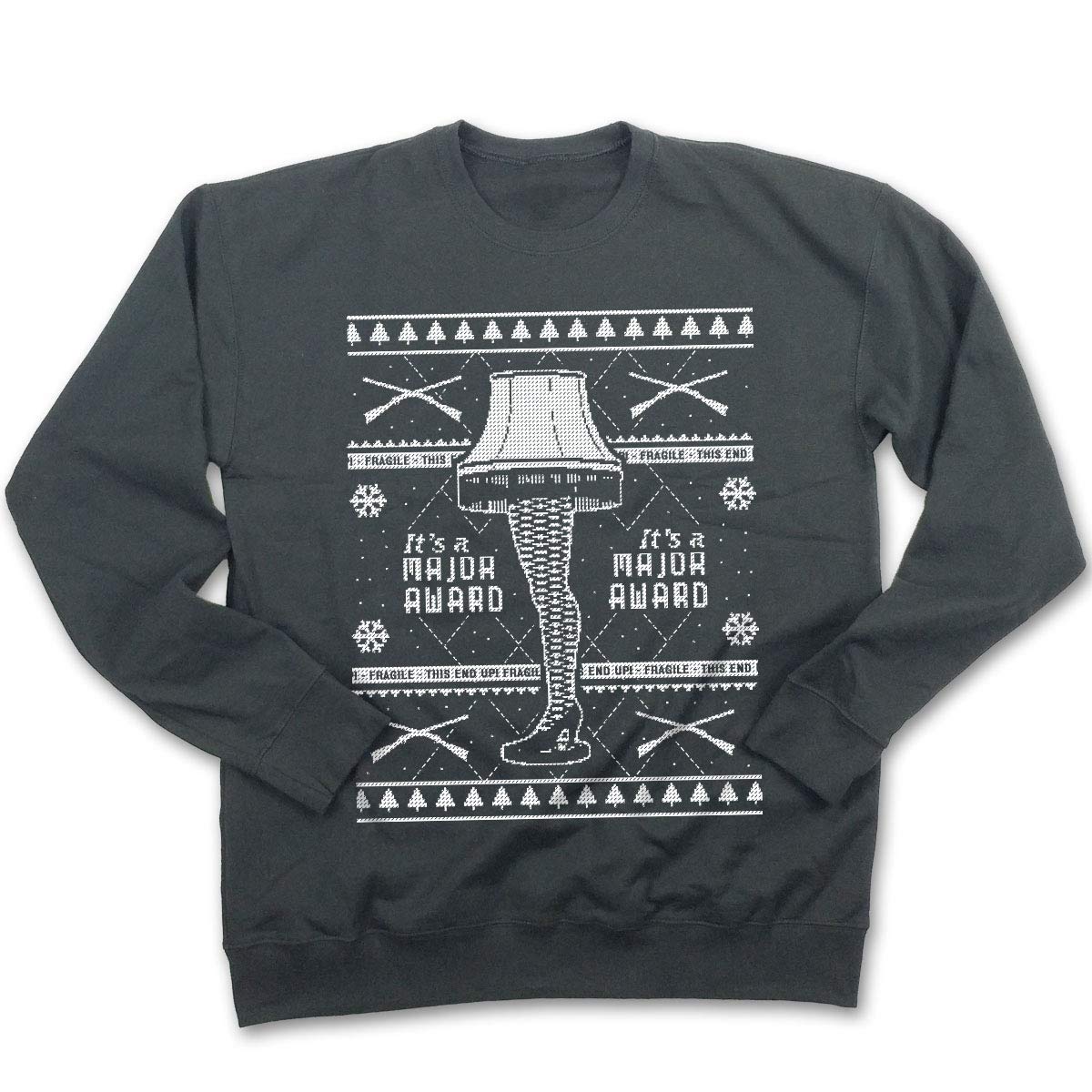 Ugly Christmas Sweatshirt with Leg Lamp Design | Holiday Movie Inspired Apparel in Black | Perfect for Christmas Parties & Festive Gatherings