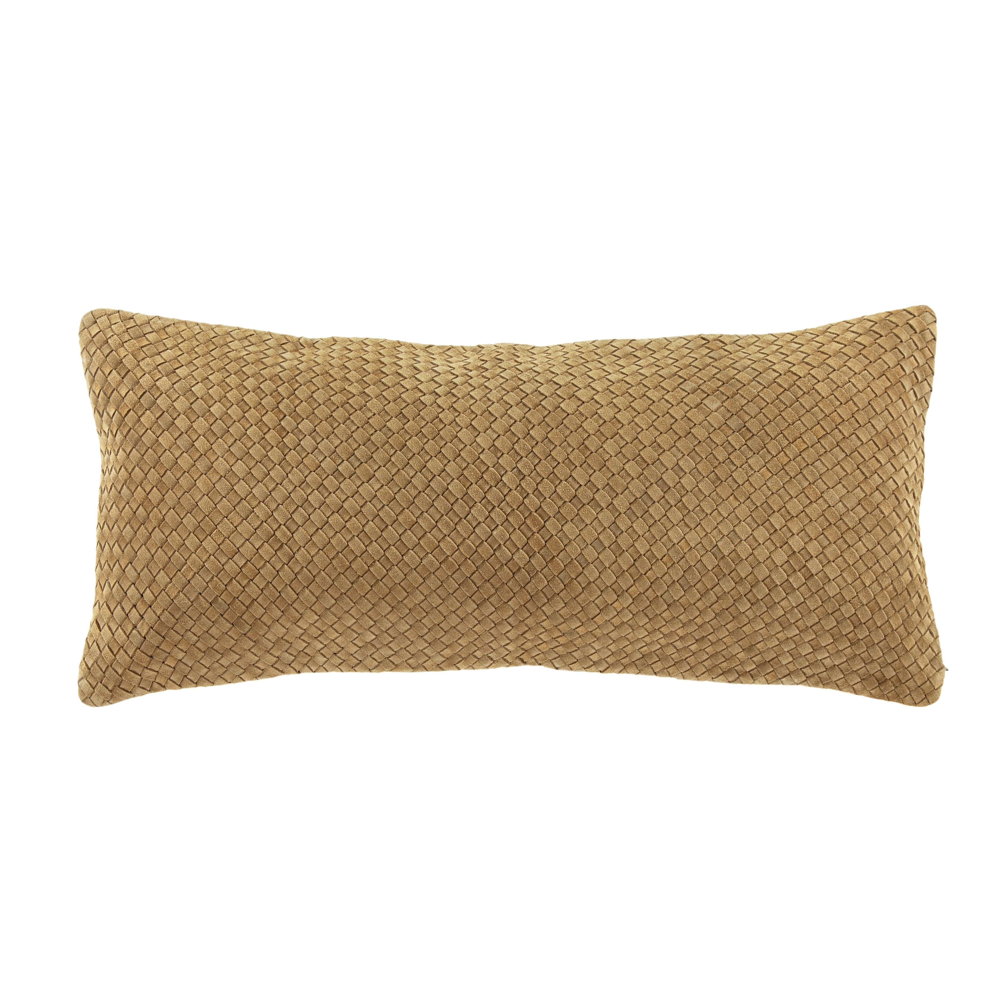 Premium Woven Suede Lumbar Pillow for Sofa & Bed - Supportive & Stylish Back Cushion for Living Room, Office, or Car