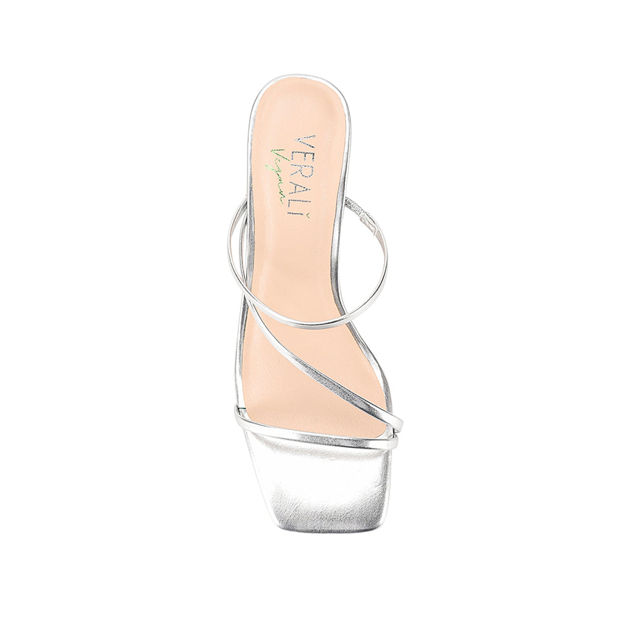 Stanford Block Heel Mules - Silver Metallic Leather Slip-On Shoes for Women | Comfortable Office Work & Casual Outing Shoes