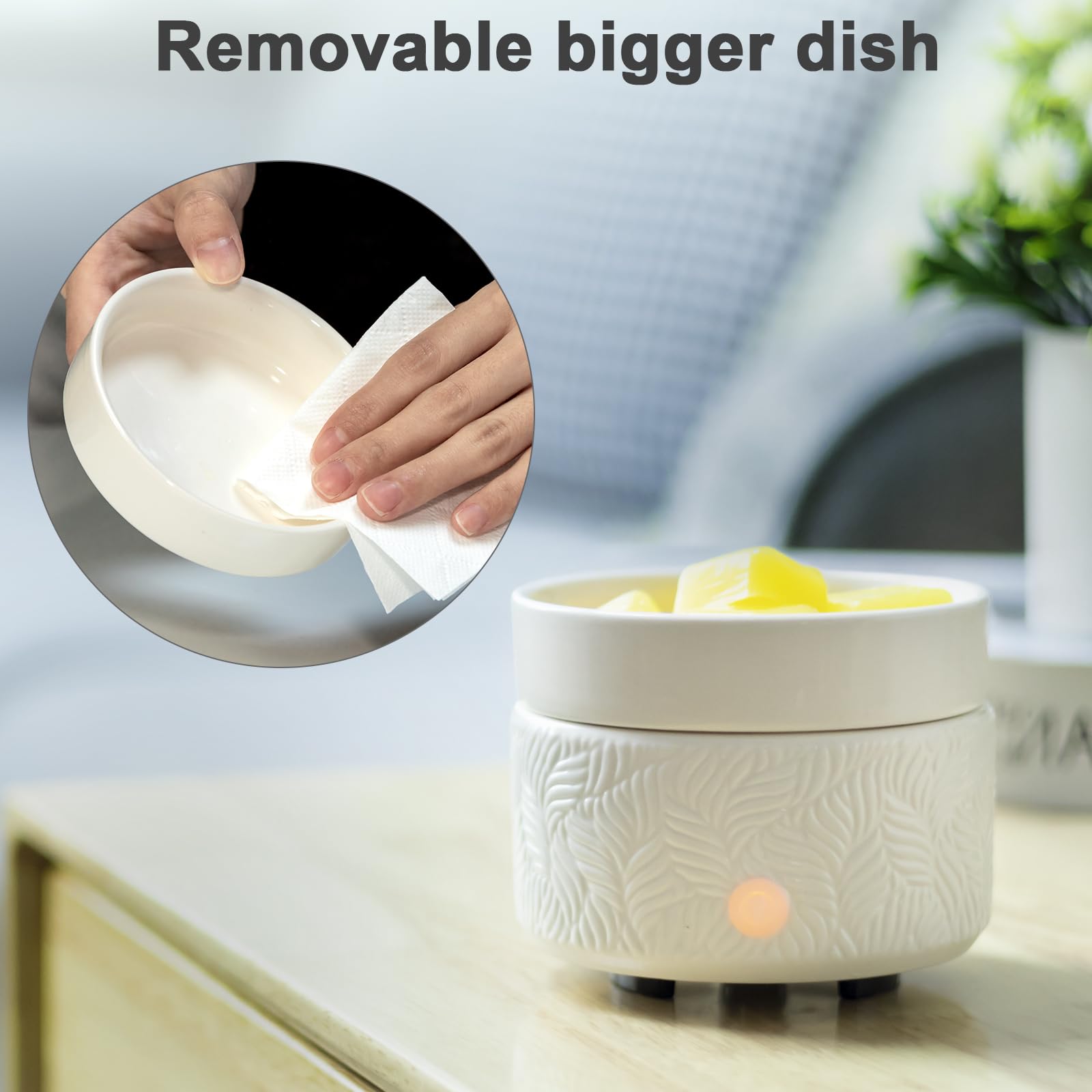 Premium Ceramic Wax Warmer with Timer & Auto Shut-Off - 3-in-1 Essential Oil Diffuser for Scented Wax Melts & Aromatherapy - Perfect for Home, Office, Bedroom Decor & Relaxation Gifts