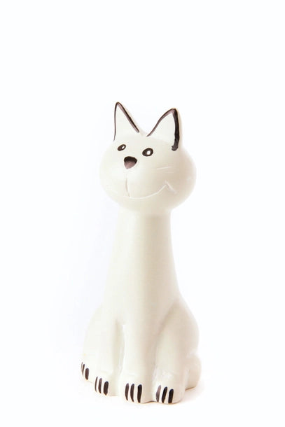 Natural Soapstone Smiling Cat Statue - Hand Carved Feng Shui Lucky Charm for Home & Office Decor - Perfect Gift for Cat Lovers & Meditation Spaces