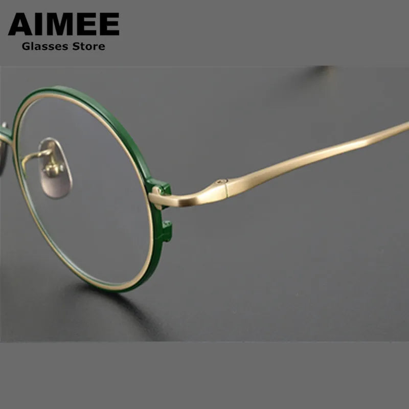 Stylish Unisex Small Round Titanium Eyeglasses Frame 4323 - Lightweight & Durable for Work, Reading & Everyday Wear