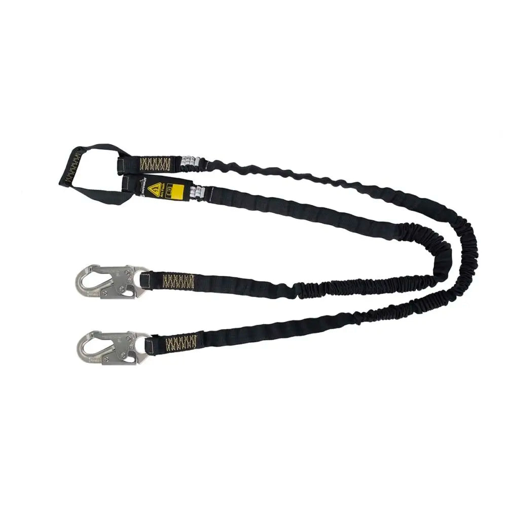 Arc Flash 6' Internal Energy Absorbing Lanyard - Aramid Fiber Dual Leg Safety Harness with Soft Loop & Snap Hook for Electrical Work & Fall Protection