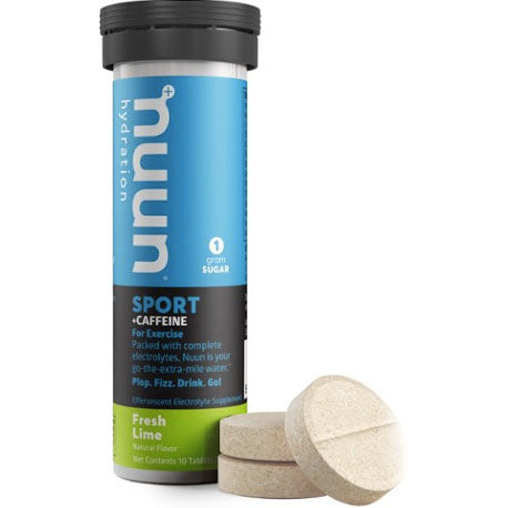NUUN SPORT + CAFFEINE Electrolyte Tablets - Fresh Lime Flavor | Hydration Boost for Runners, Cyclists & Athletes | On-The-Go Energy Drink Alternative