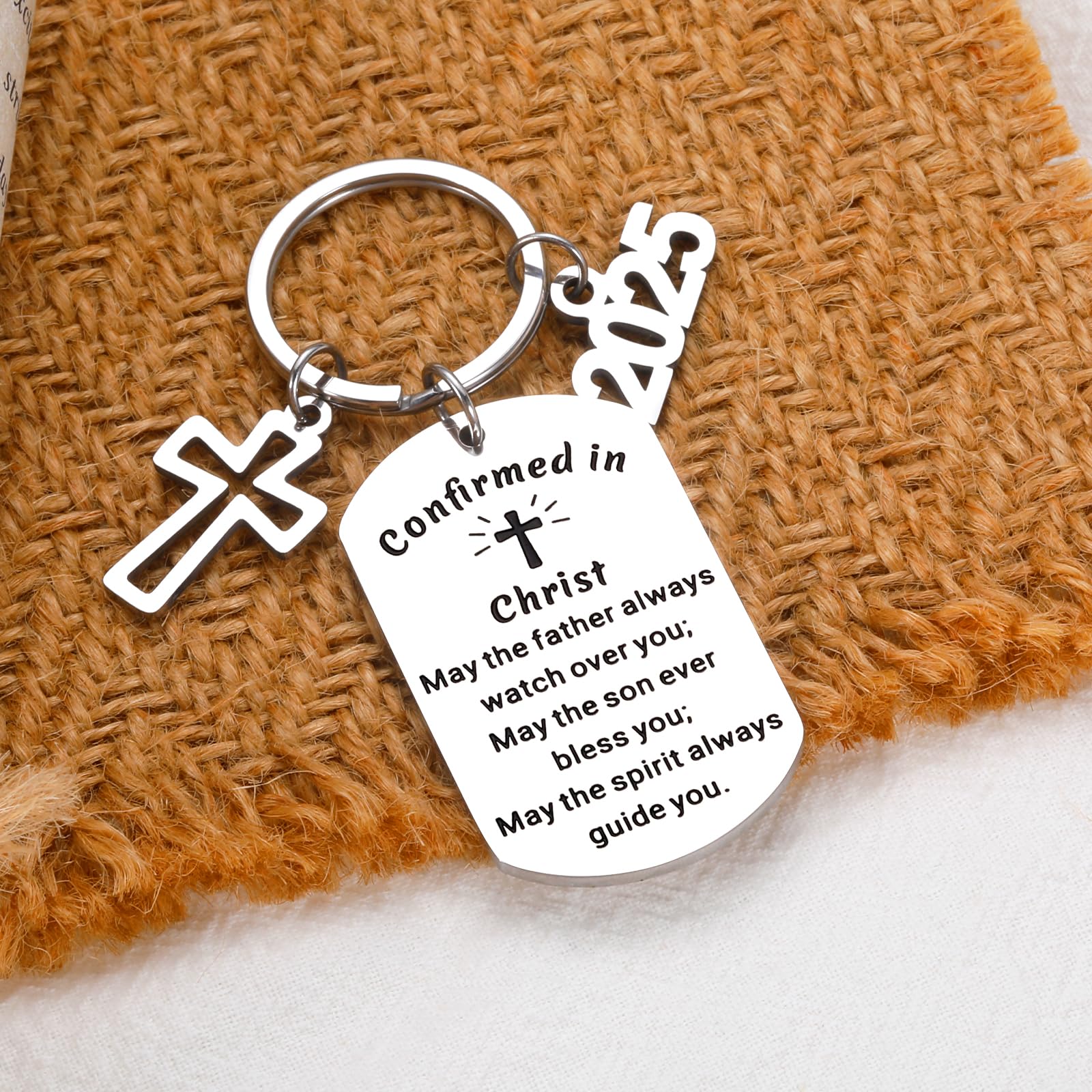 Delujouberst 2025 Religious Confirmation Gifts for Teens - Baptism & First Communion Keychain for Boys & Girls - Easter Basket Stuffers & Christian Keepsakes - Perfect for Easter Celebrations, Baptism Ceremonies, and Youth Religious Events