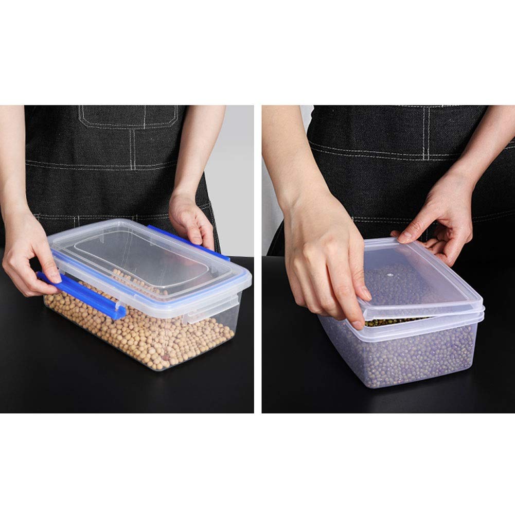 5-Piece Airtight Plastic Food Storage Containers Set - BPA-Free Fridge Organizer with Lids for Salad, Lunch, Fish, Meat, Vegetables & Fruits - Perfect for Meal Prep, Kitchen Organization & On-the-Go Snacks