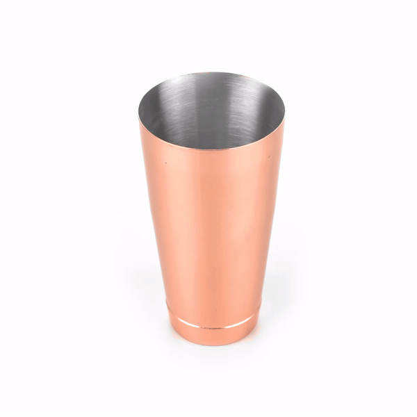 Premium 24 oz Copper Plated Stainless Steel Cocktail Shaker with Weighted Base - Bar Lux Professional Mixing Tin (3.5