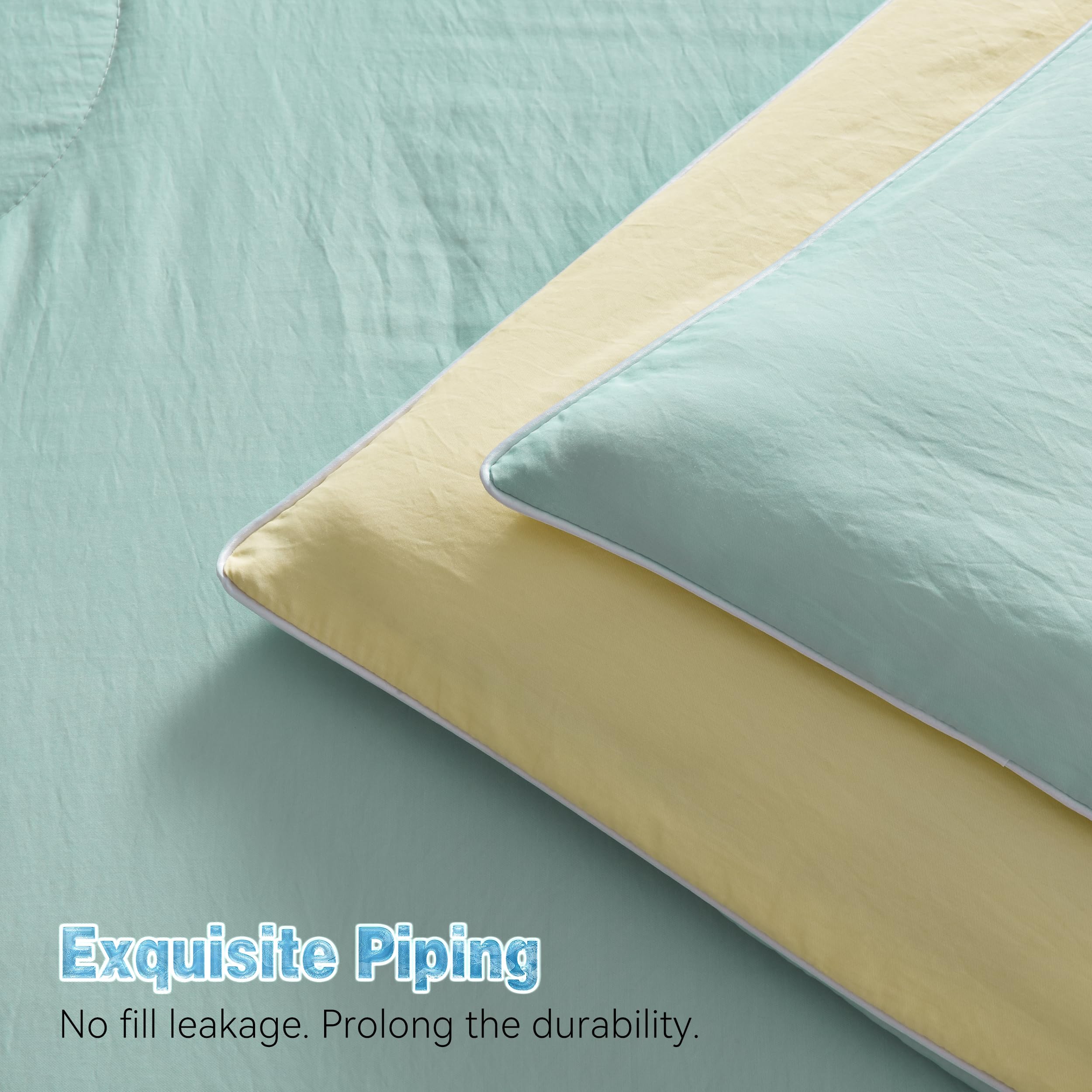 Cooling Summer Blanket - Lightweight Breathable Comforter for Hot Sleepers & Night Sweats | Reversible Cooling Quilt with Lyocell™ Blend Fabric | Machine Washable (Mint/Butter, 80