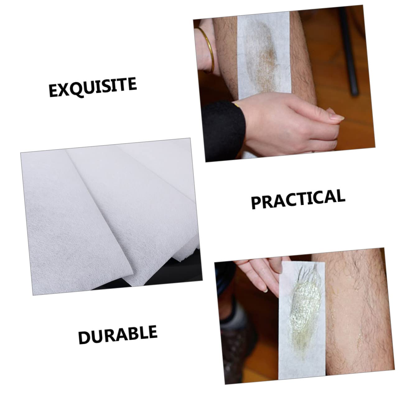FRCOLOR 200pcs Hair Removal Wax Strips - Non-Woven Fabric Waxing Paper for Face, Body, Bikini & Legs - Painless Hair Removal for Smooth Skin at Home or Salon