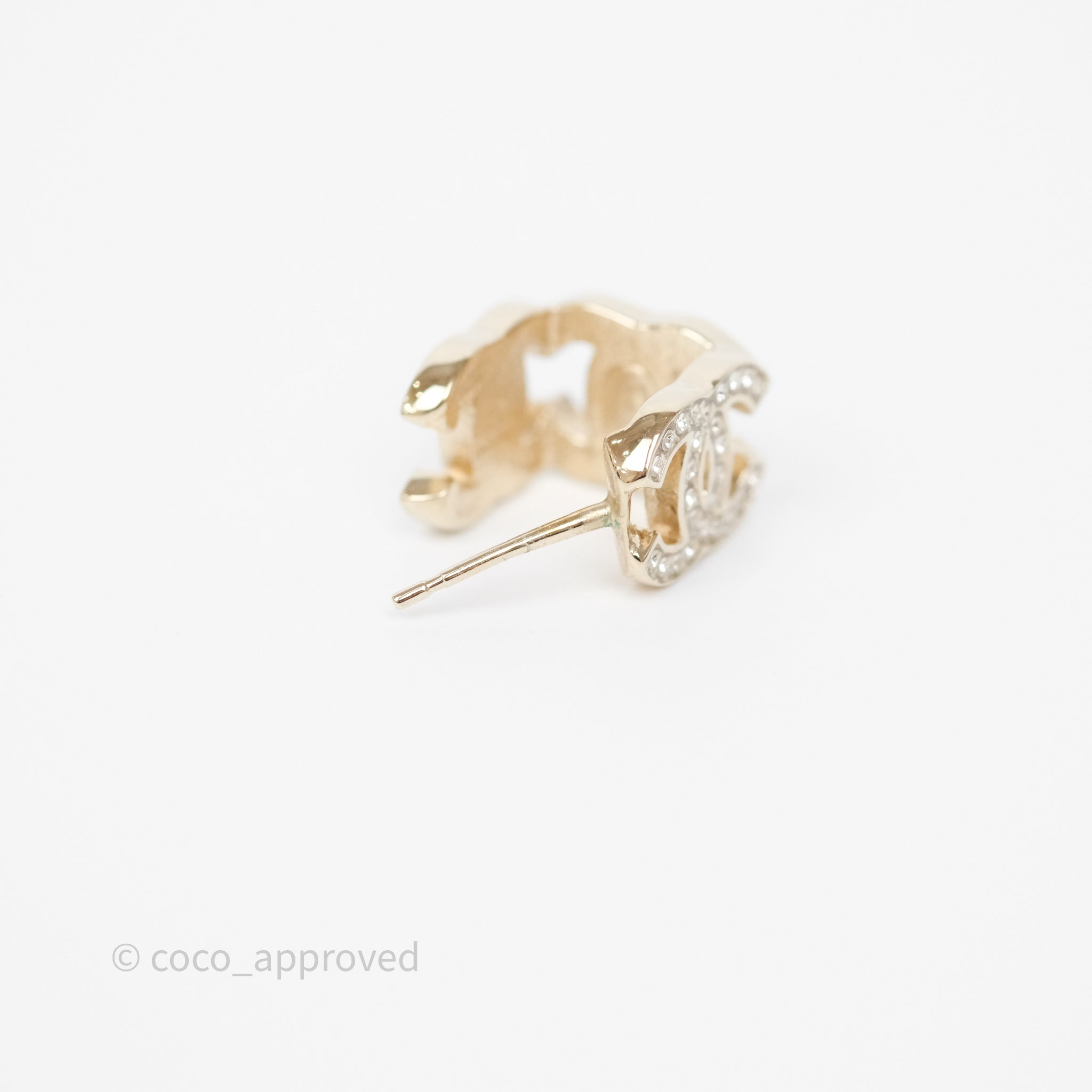 Chanel CC Crystals Square Earrings Gold Tone 23B - Luxury Fashion Jewelry for Women, Perfect for Parties, Weddings & Special Occasions