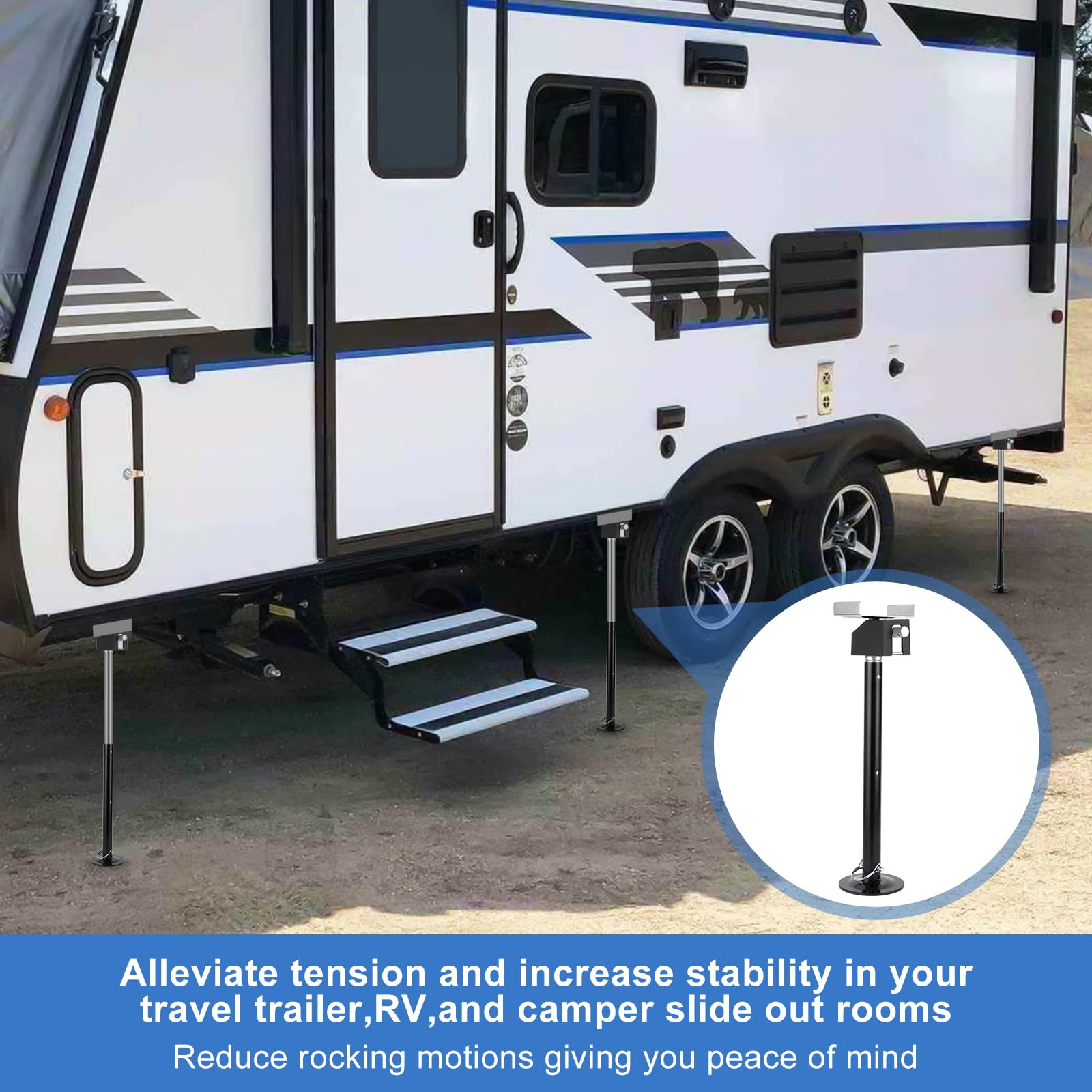 GARVEE 2 Pack Heavy Duty RV Slide Out Support Jacks - 5,000 lbs Capacity, Adjustable Height 21.06