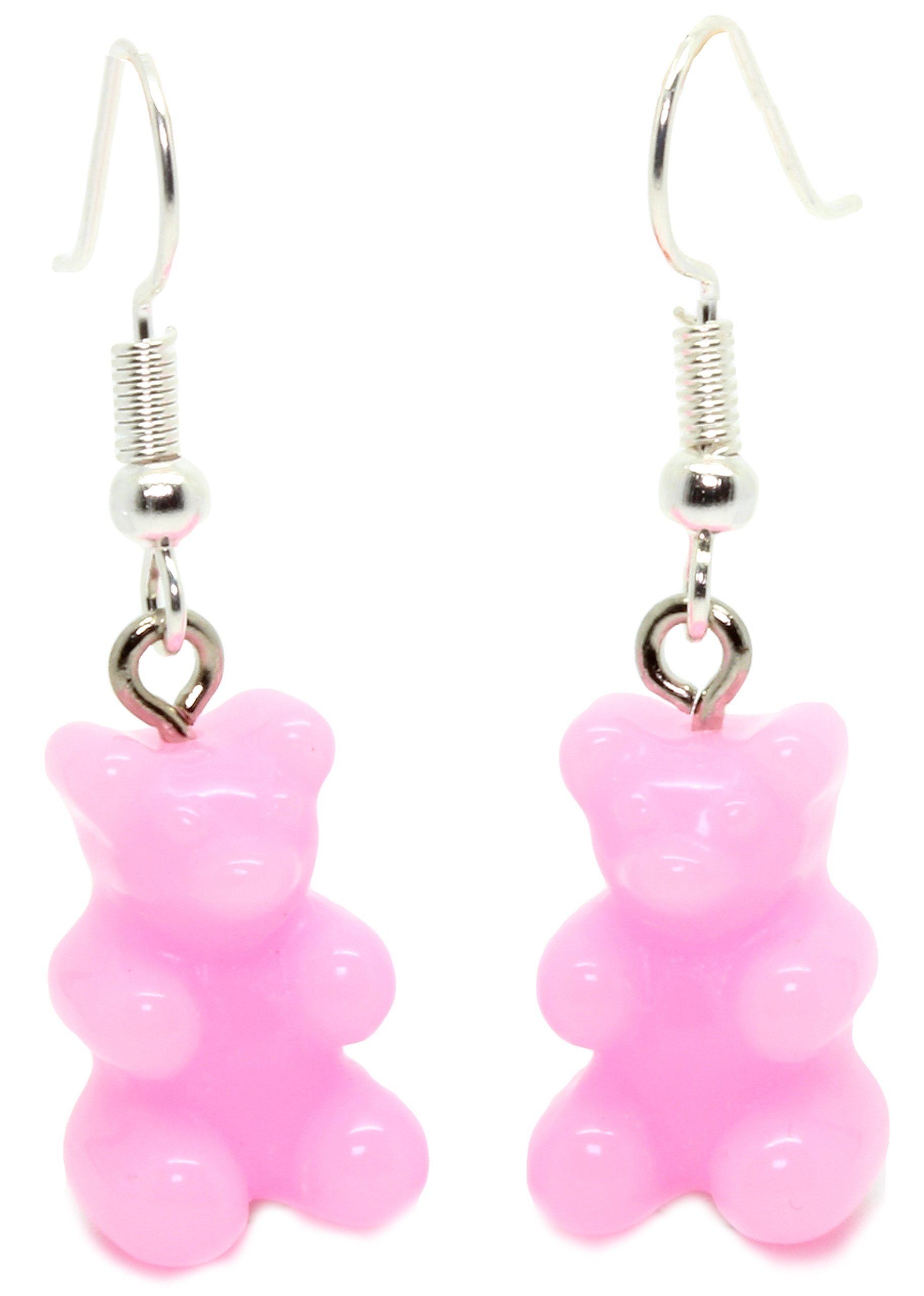 Bluebubble MY SWEET SHOP Pink Sugar Gummy Bear Dangle Earrings - Cute Candy Jewelry Gift for Women | Perfect for Parties, Birthdays & Everyday Wear