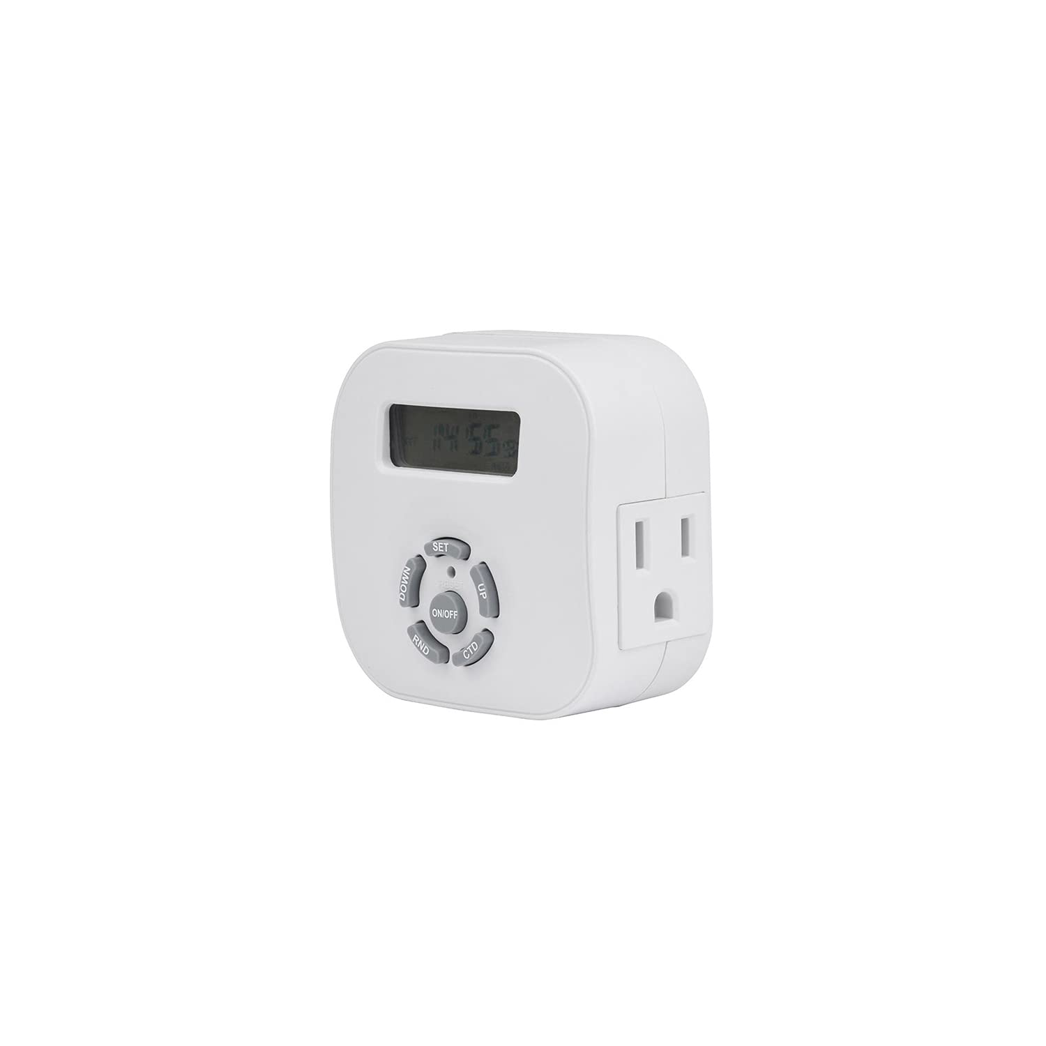 AmerTac TE1655WHB Digital Outlet Timer - Programmable Light Switch for Energy Saving, Indoor & Outdoor Use - Perfect for Holiday Lights, Lamps, and Appliances