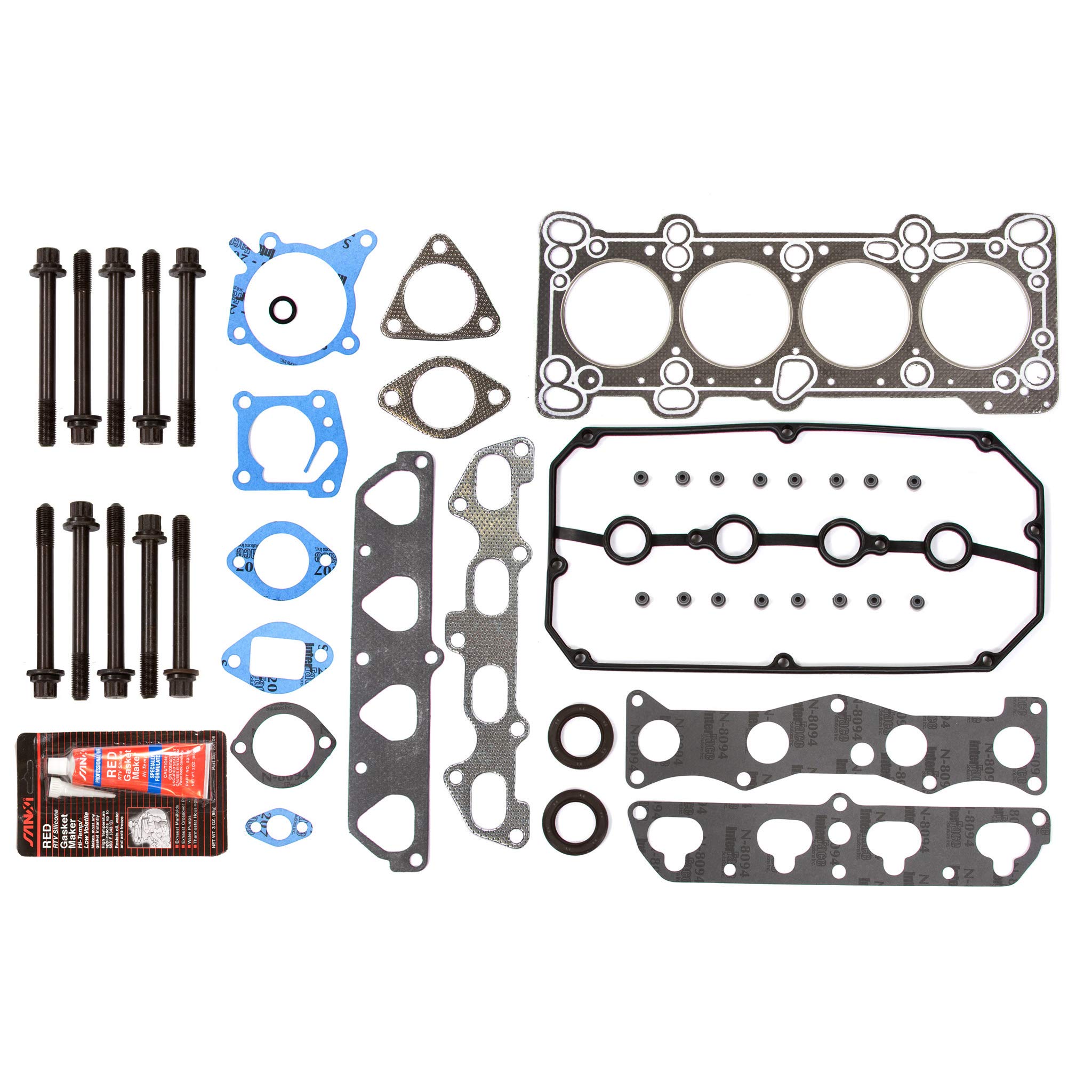 MA-4216953253 Head Gasket Set with Intake & Exhaust Valves - Compatible with 2001-2002 Kia Rio 1.5L DOHC A5D Engine - Perfect for Engine Repair & Maintenance